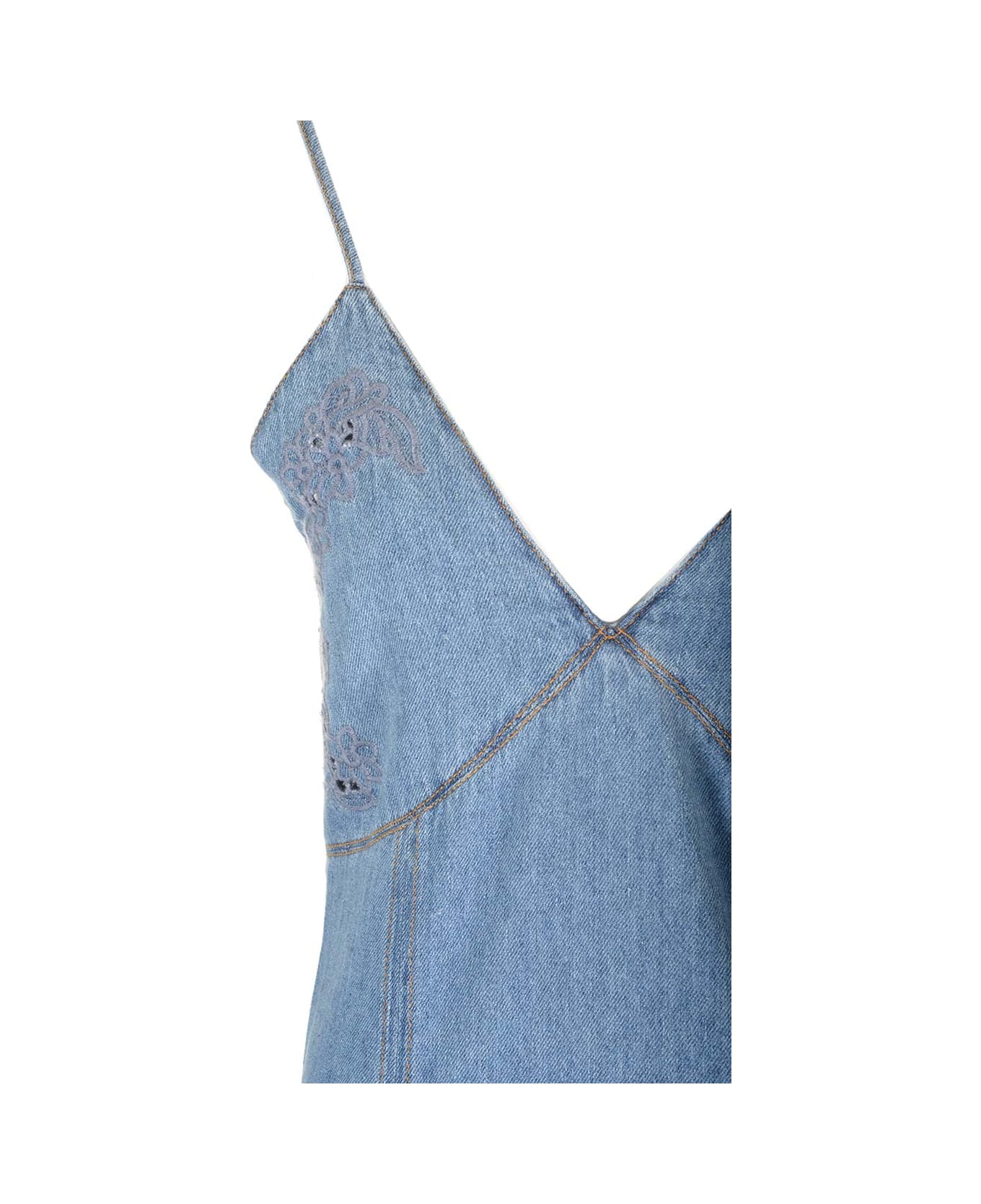 Chloé Long Flared Denim Dress - FOGGY BLUE ワンピース＆ドレス