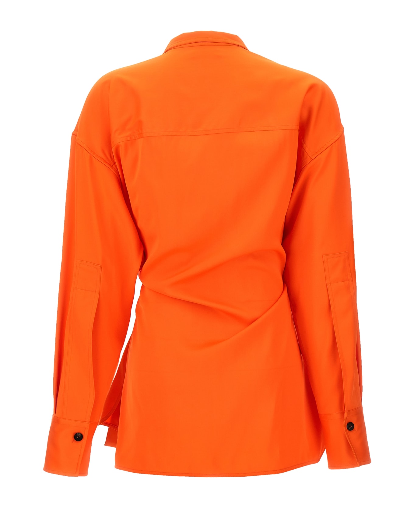 Ferragamo Satin Asymmetric Shirt - Orange