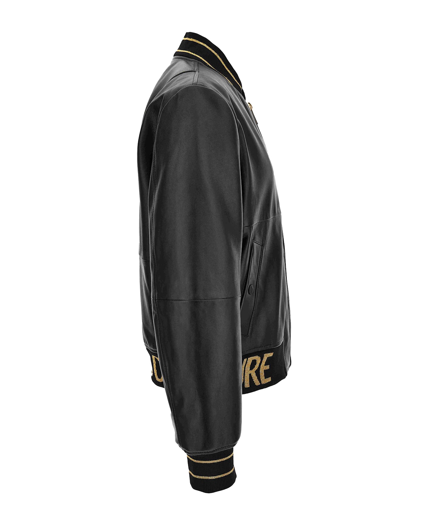Versace Jeans Couture Men
s Leather Jacket - Black