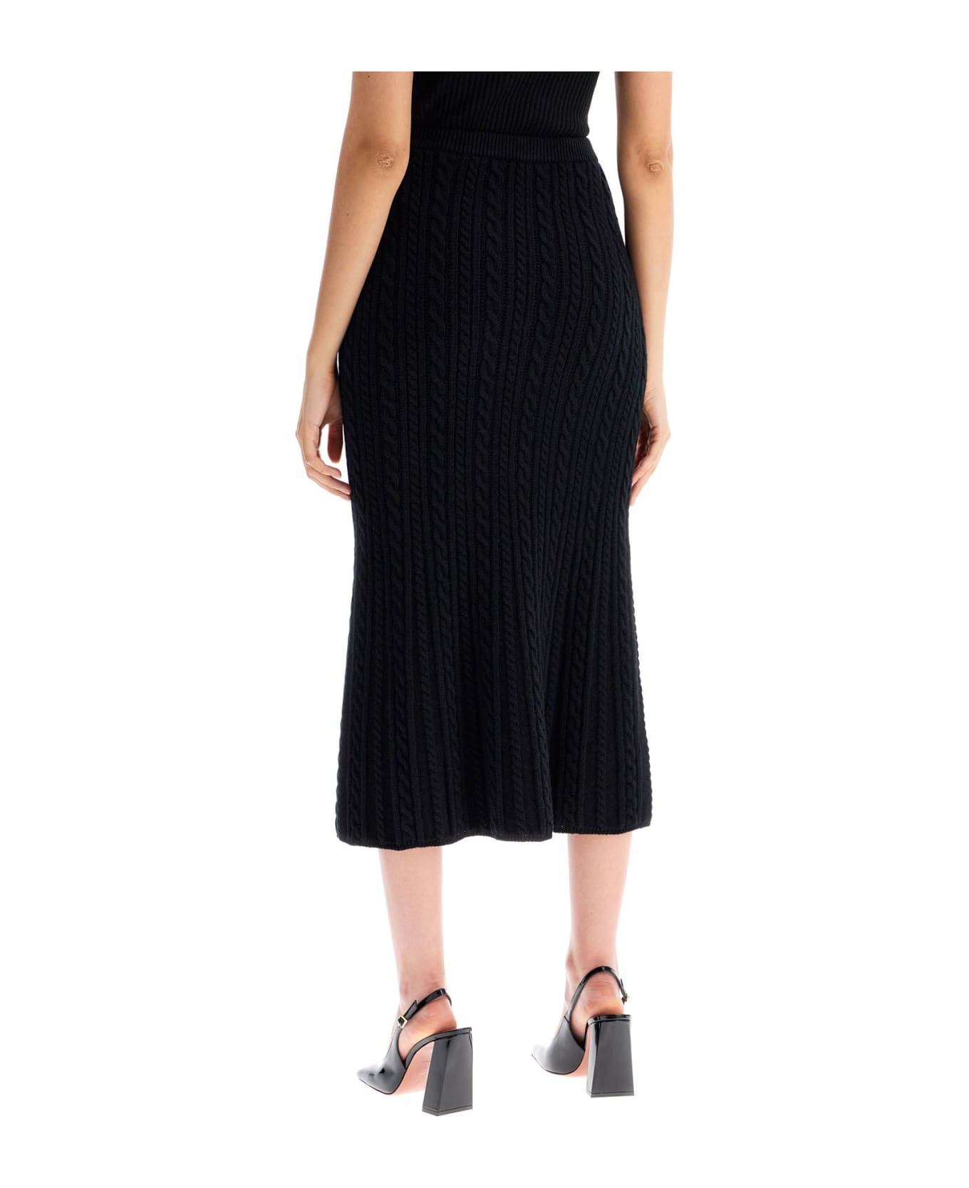 Alessandra Rich Maxi Wool Skirt - BLACK (Black)