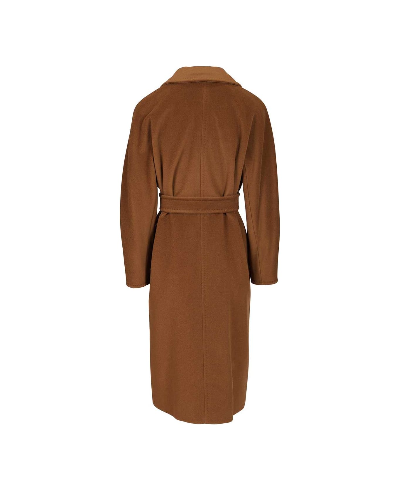 Max Mara Double-breasted Coat With Belt - BROWN