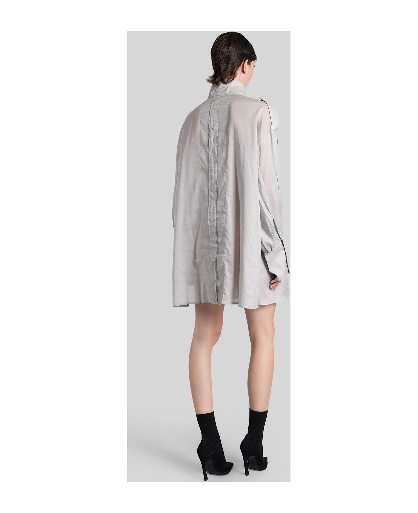 TheLatest Ciara Shirt In Grey Cotton - grey