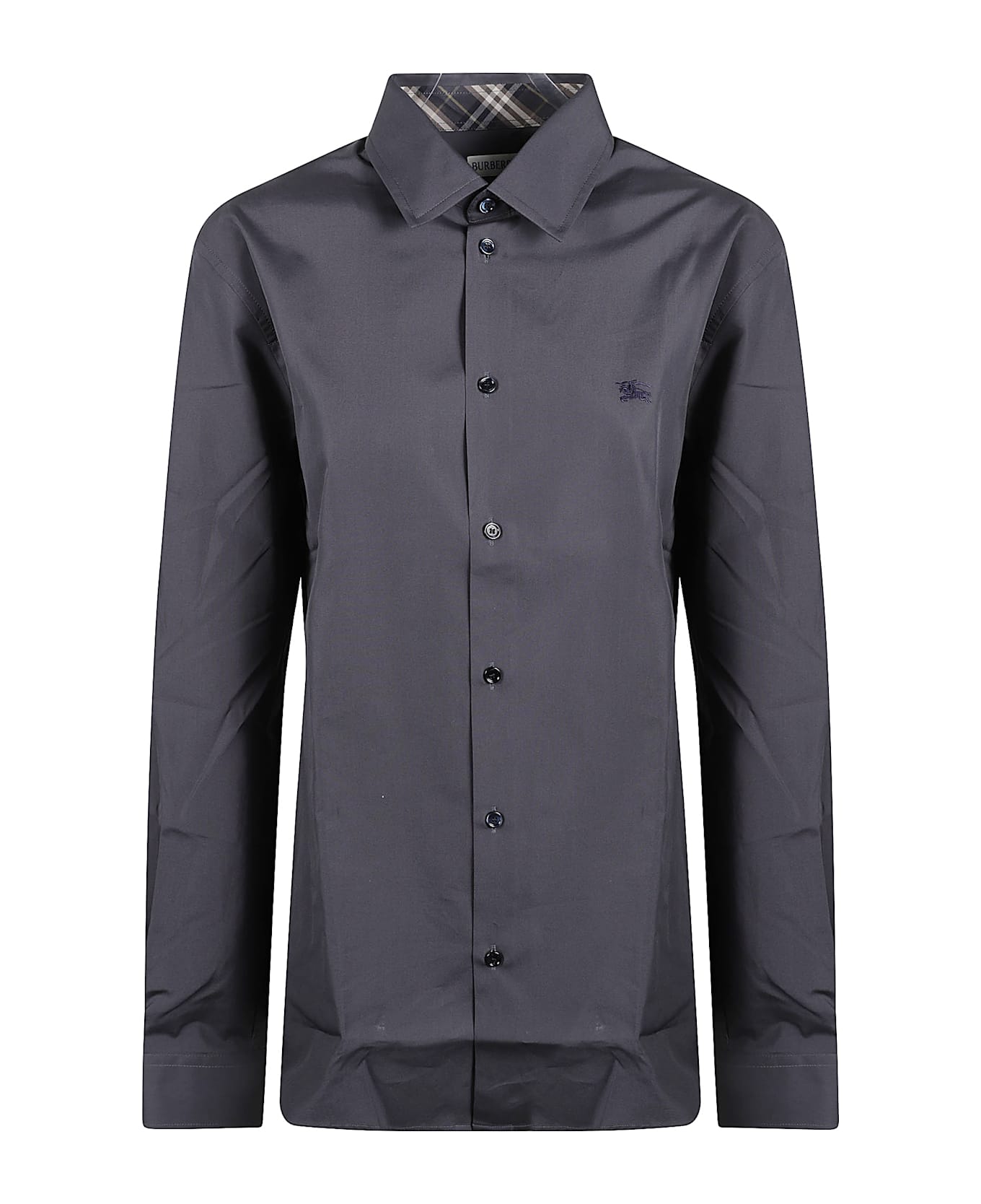 Burberry Check Reversible Long-sleeved Shirt - Indigo