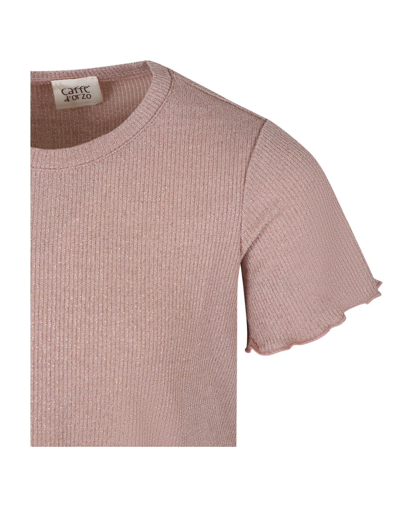 Caffe' d'Orzo Pink T-shirt Suit For Girl With Tulle - Pink