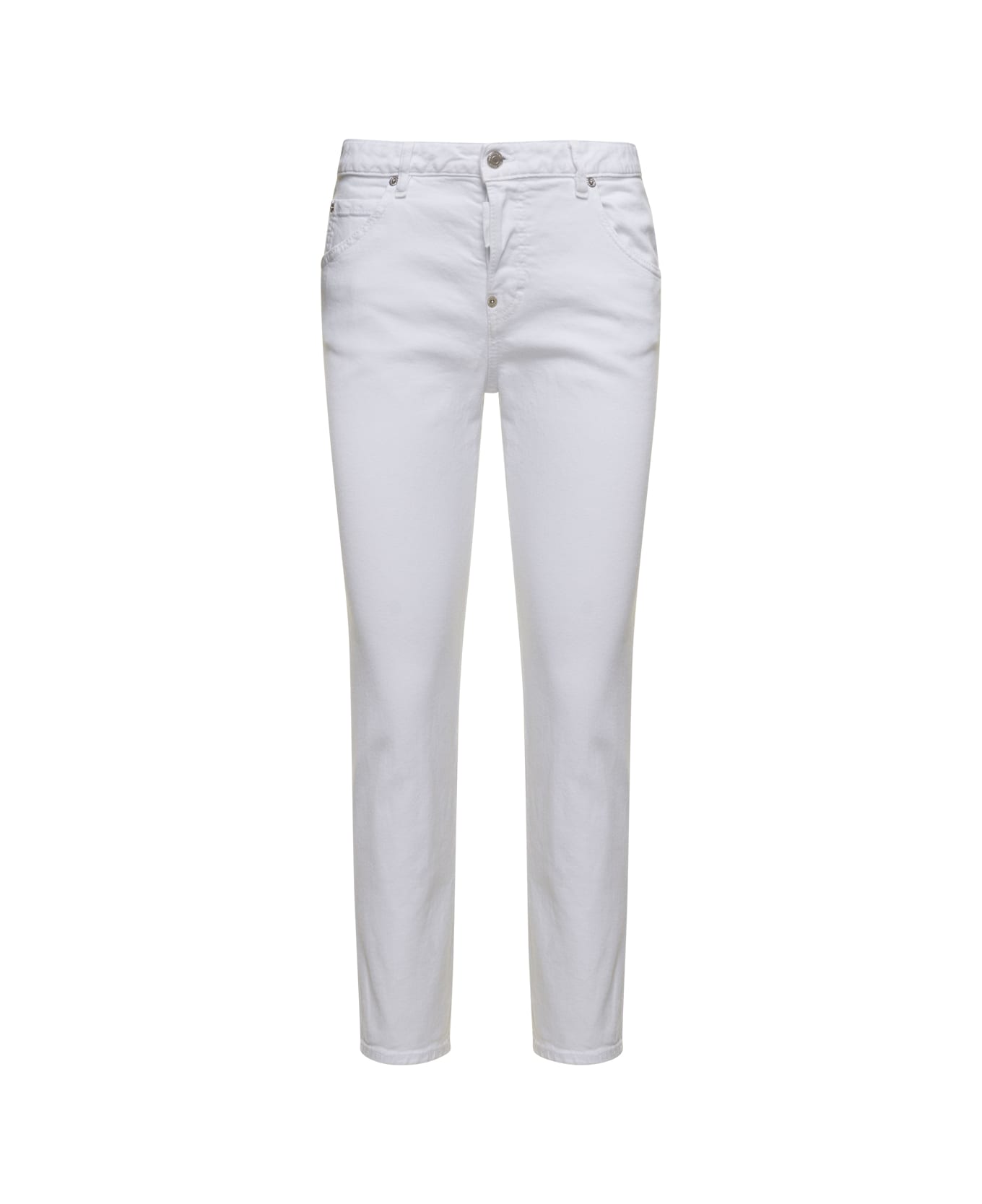 Dsquared2 'cool Girl' White Skinny Jeans In Stretch Cotton Denim Woman