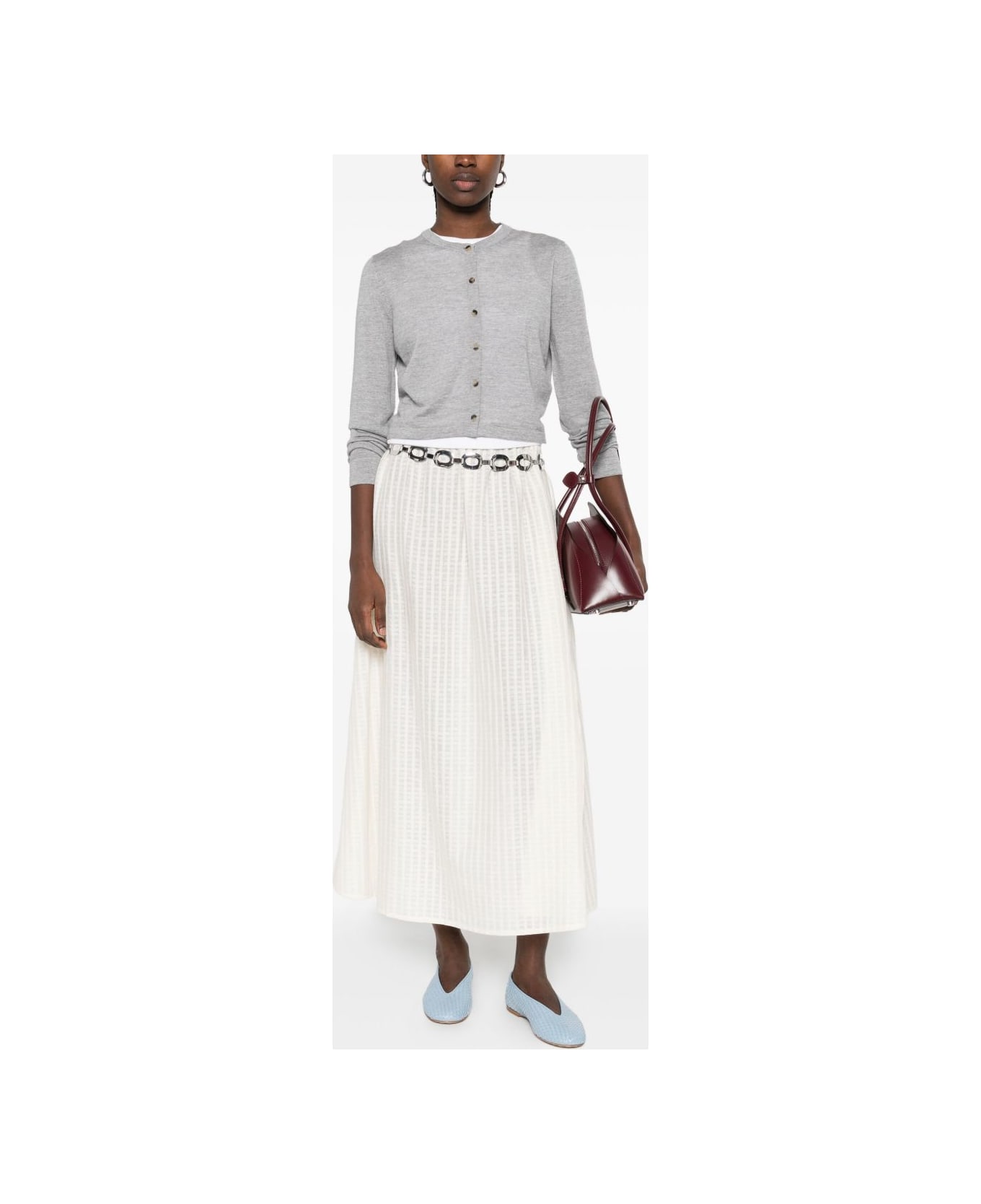 Khaite Brieta Wool Cardigan - Light Grey