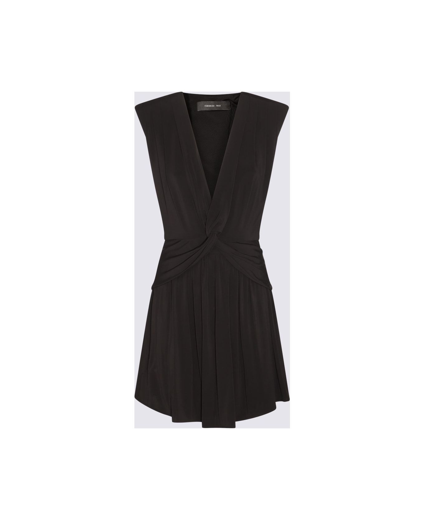 Federica Tosi Black Viscose Stretch Dress - Black ワンピース＆ドレス
