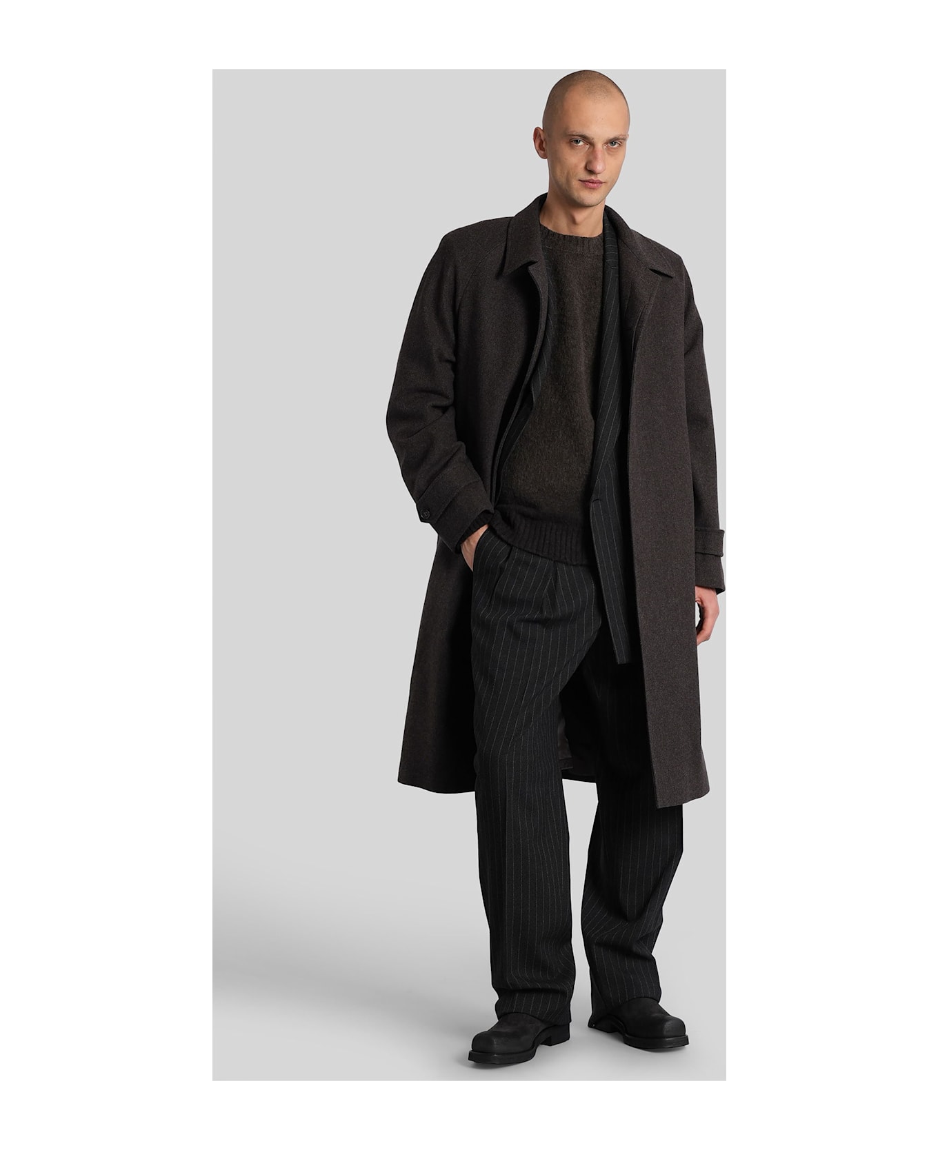 Paura Asia Knitwear In Brown Wool - brown