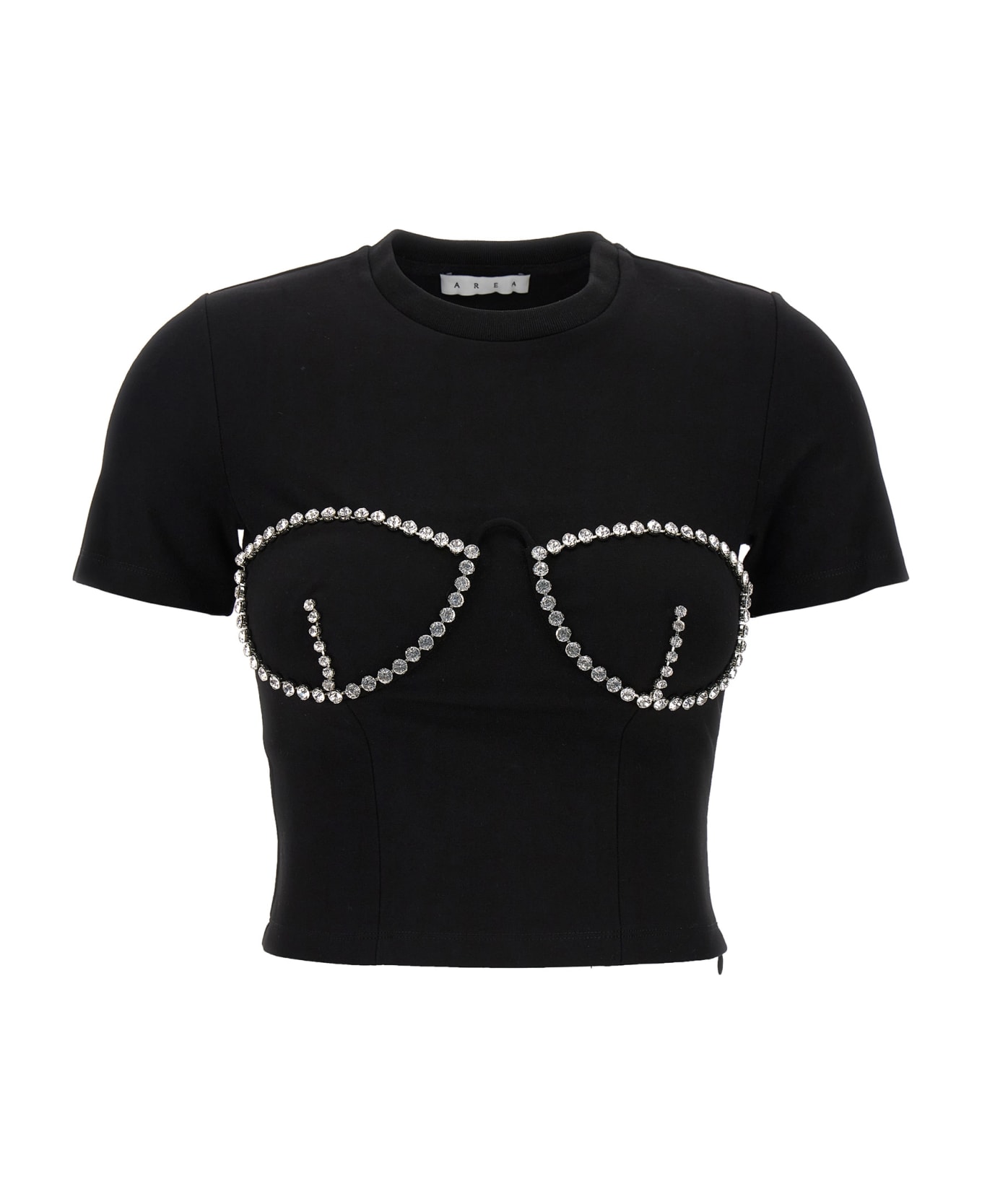 AREA T-shirt 'crystal Bustier Cup' - Black   Tシャツ