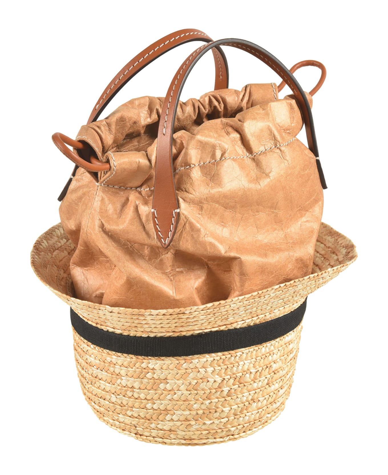 Maison Margiela Weaved Hat Detail Drawstringed Bucket Bag - Ha310 トートバッグ