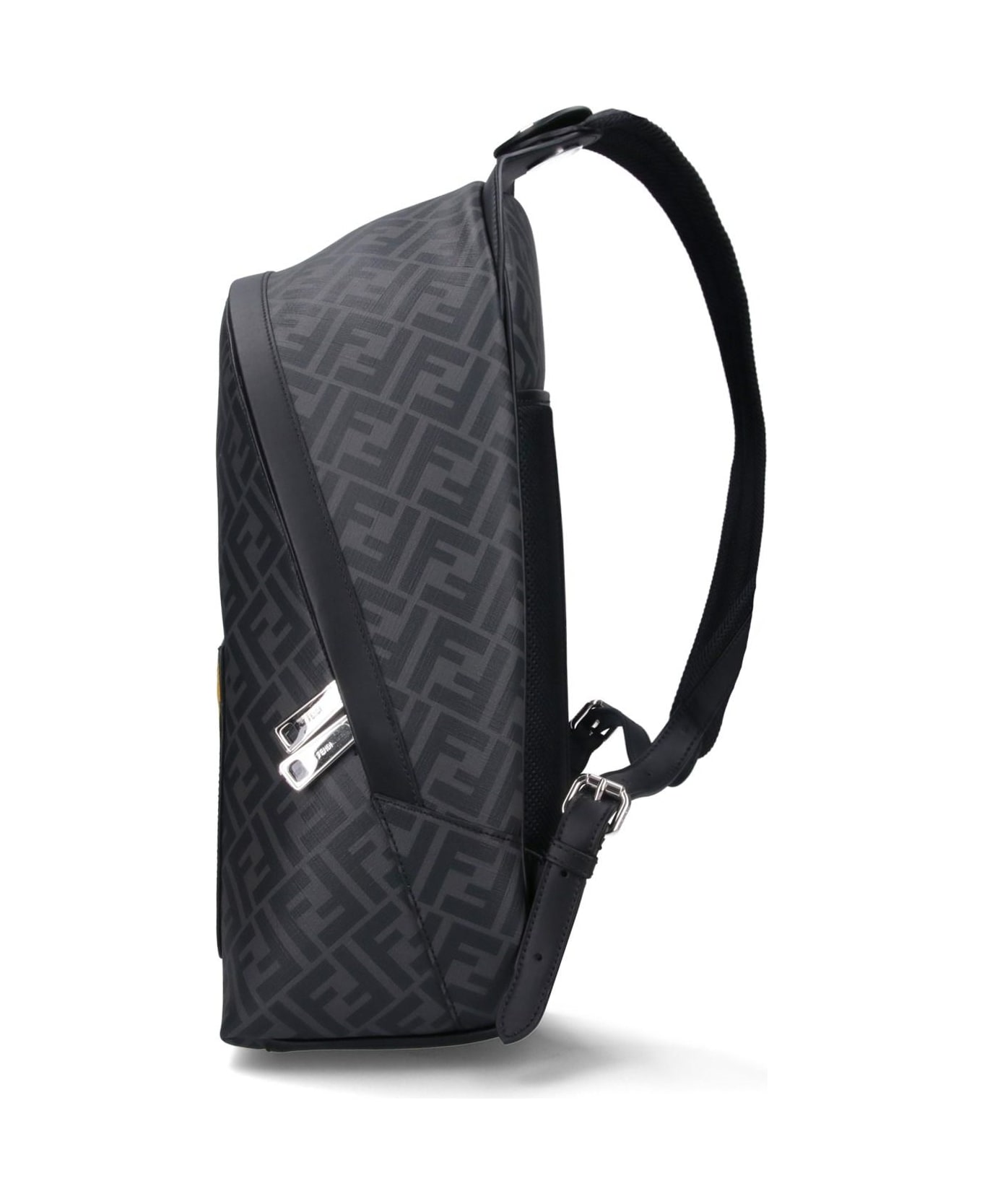 Fendi Medium Backpack With Nail Diagonal - Black