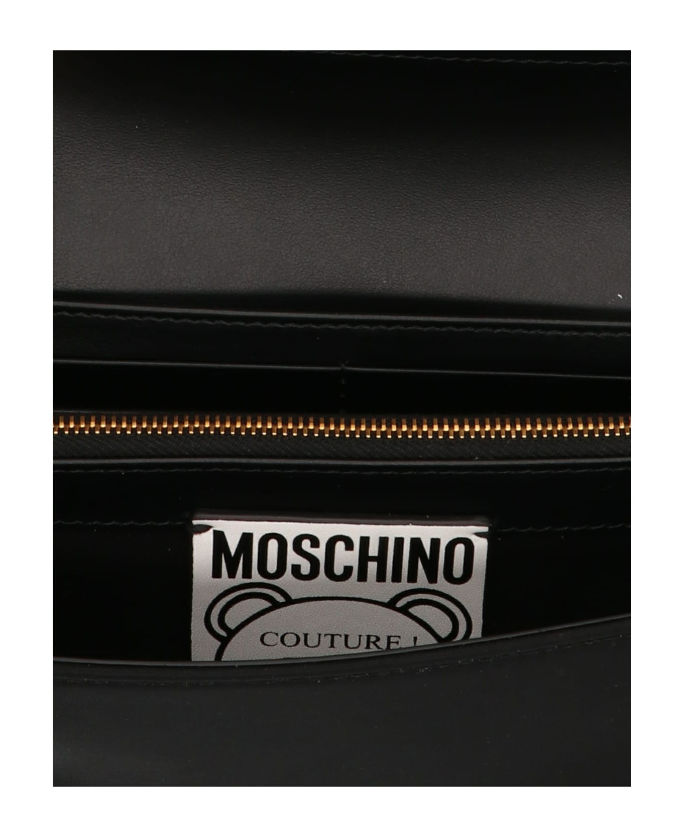 Moschino Teddy Mirror  Wallet On Chain - Black  