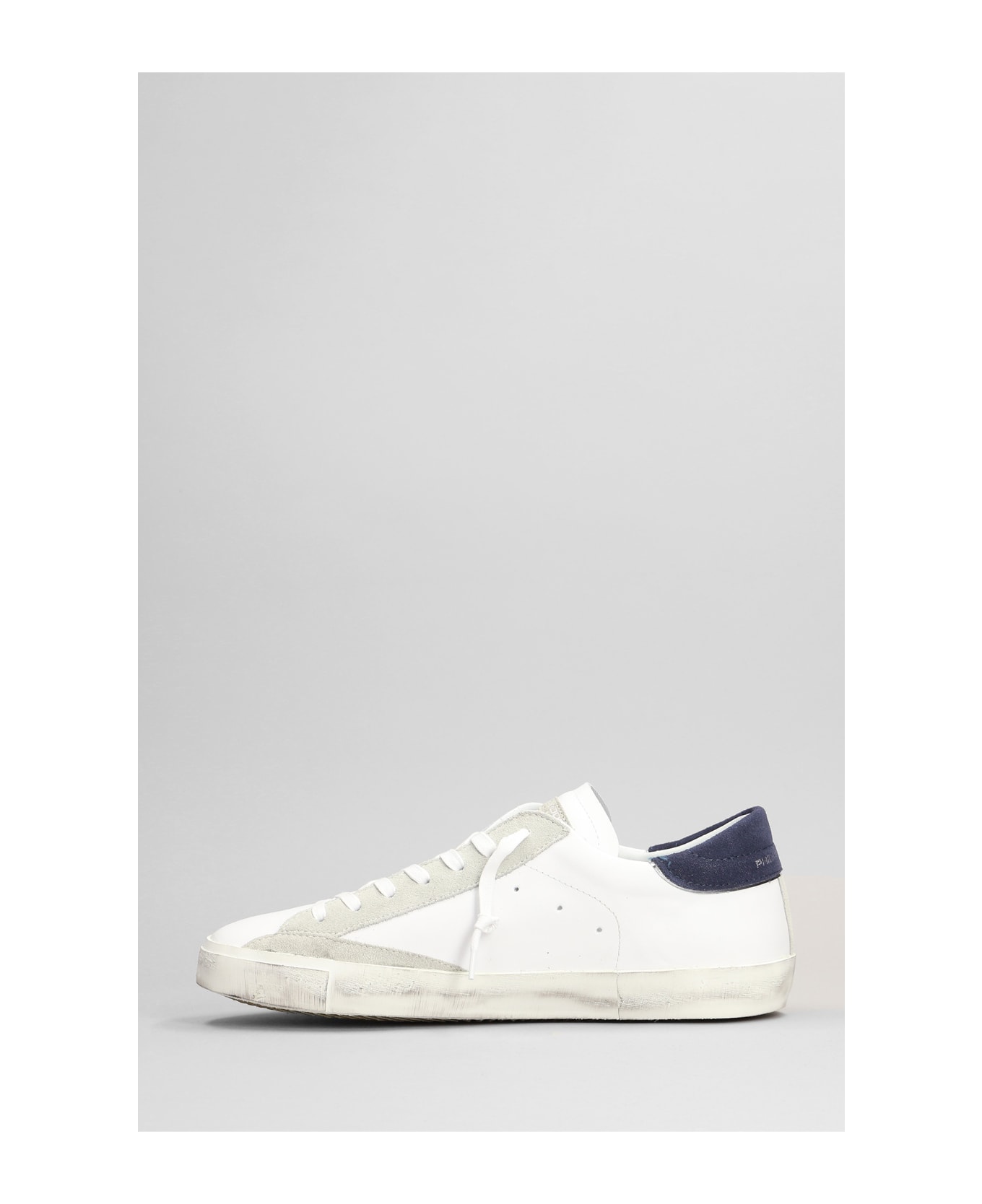 Philippe Model Prxs Sneakers In White Suede And Leather - white