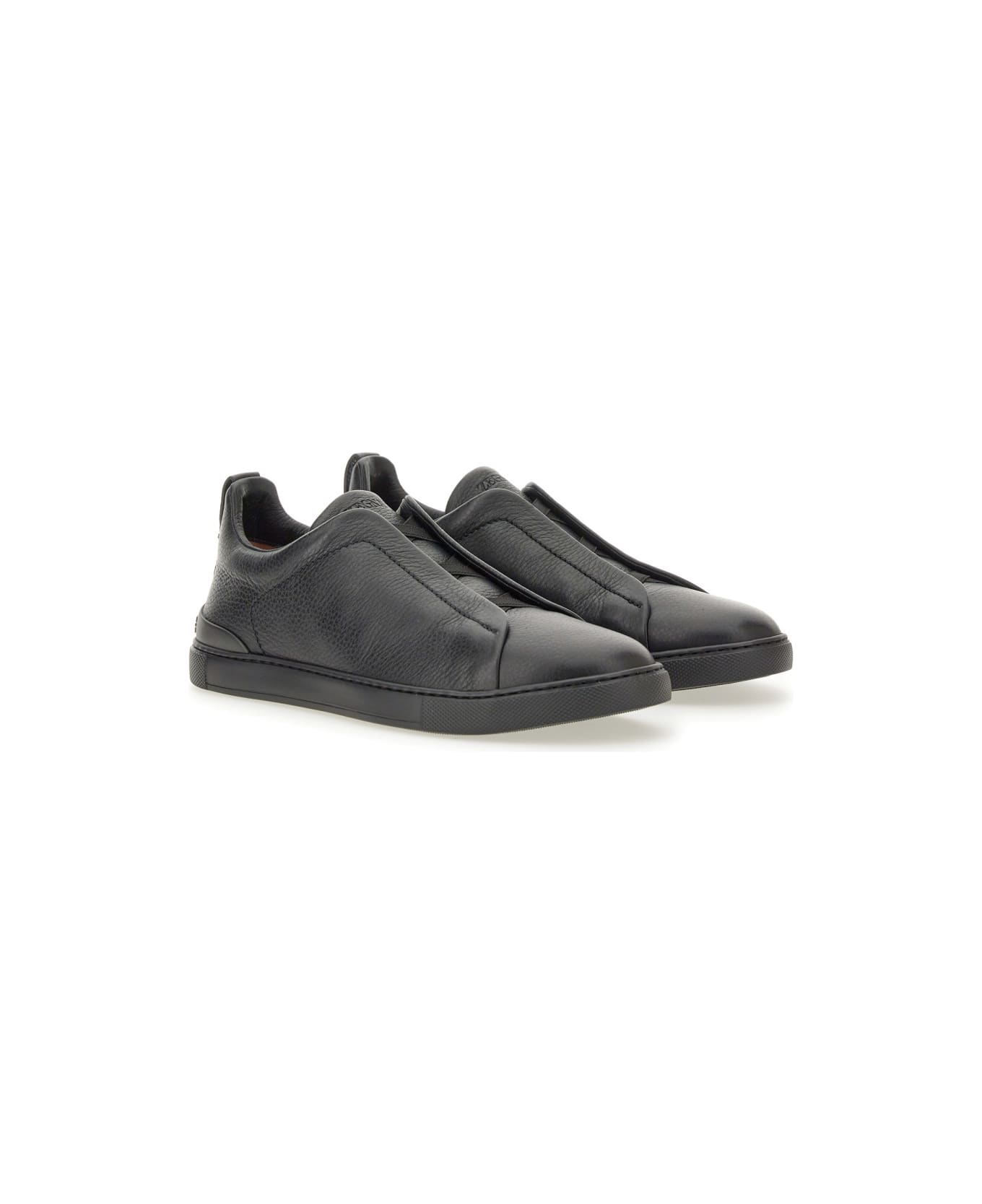 Zegna Low Top Sneaker With Triple Stitch - WHITE スニーカー