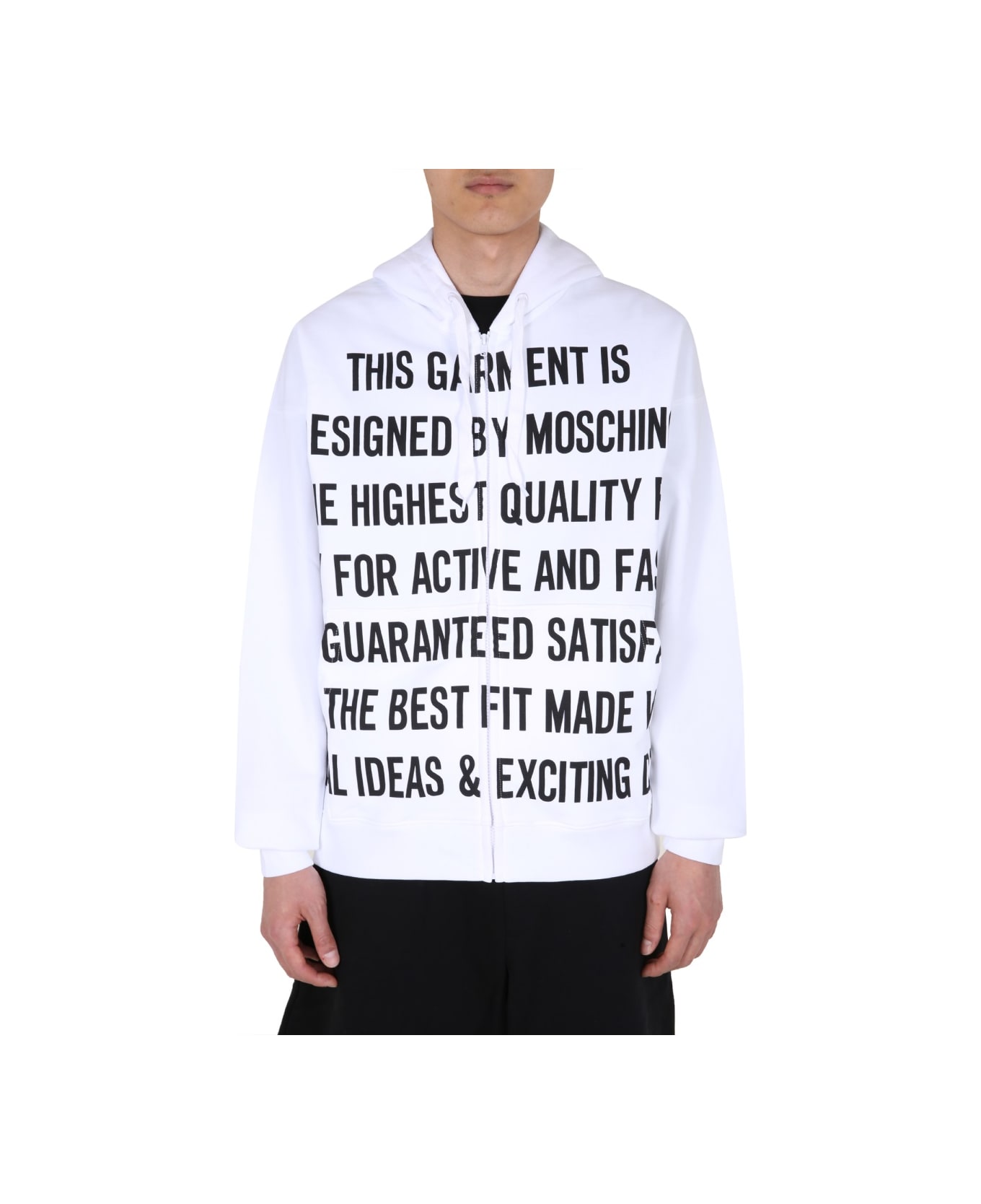 Moschino Sweatshirt With Zip - WHITE