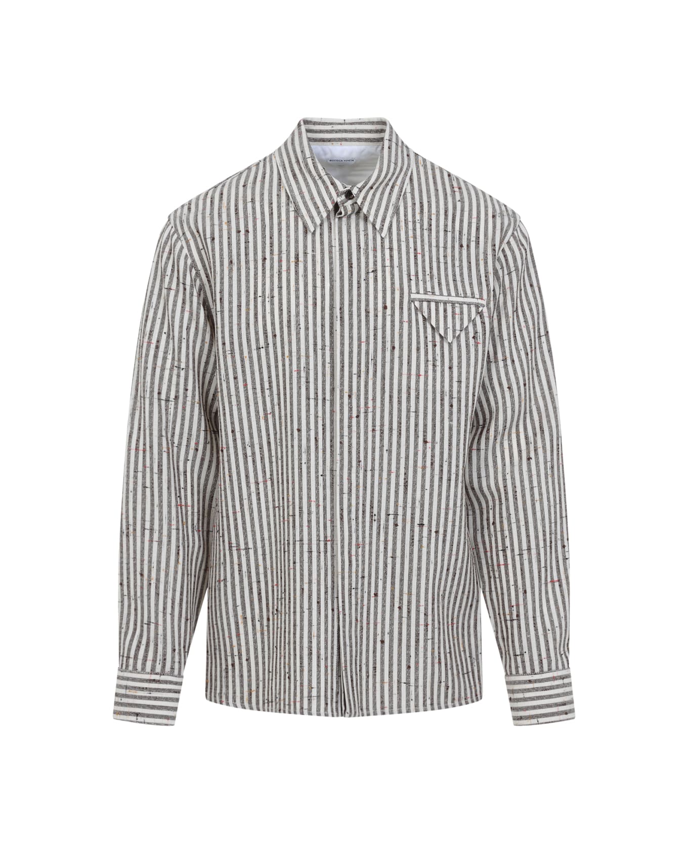 Bottega Veneta Long Sleeve Striped Shirt - Talc Loam