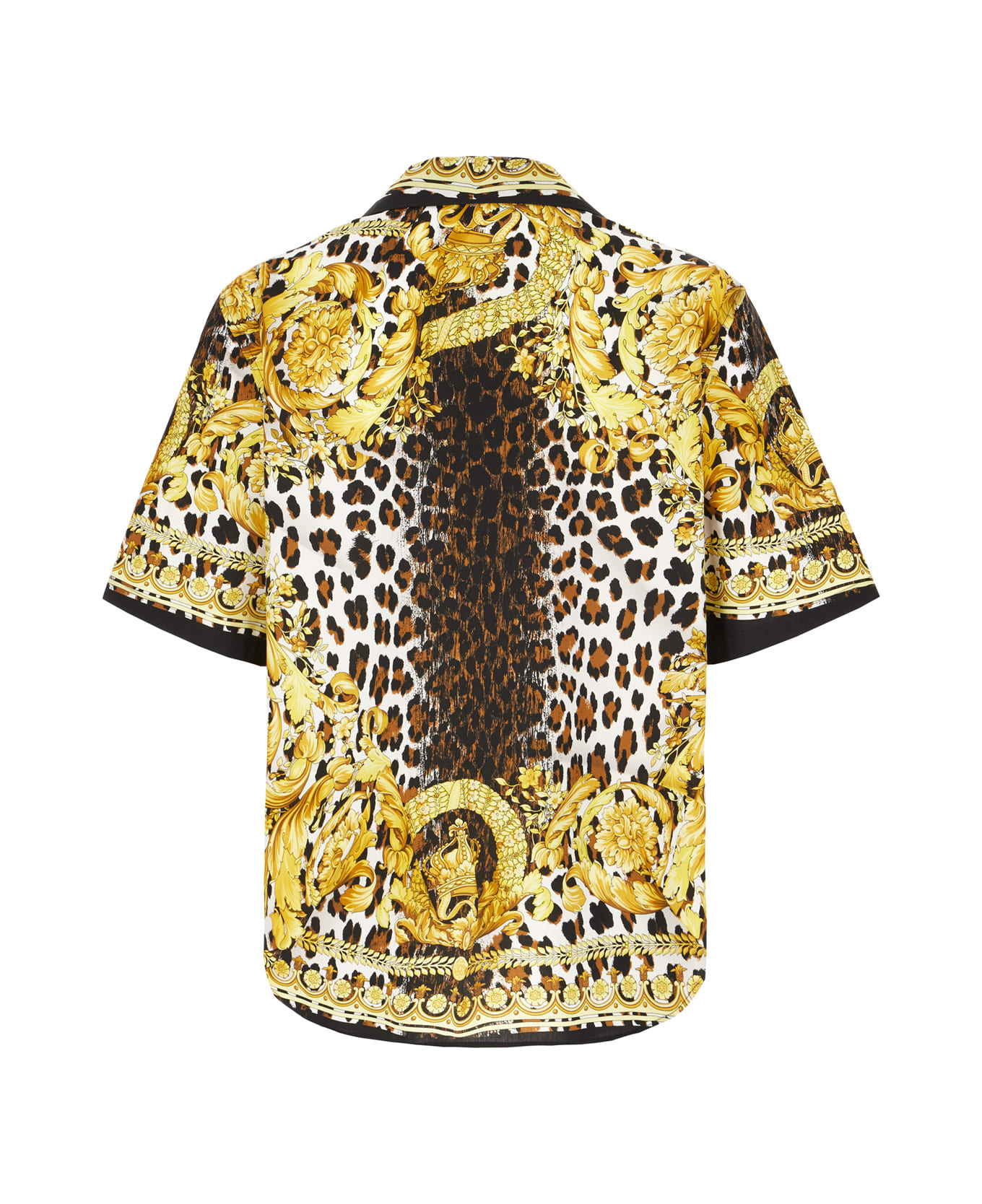 Versace Printed Poplin Shirt - BLACK/YELLOW