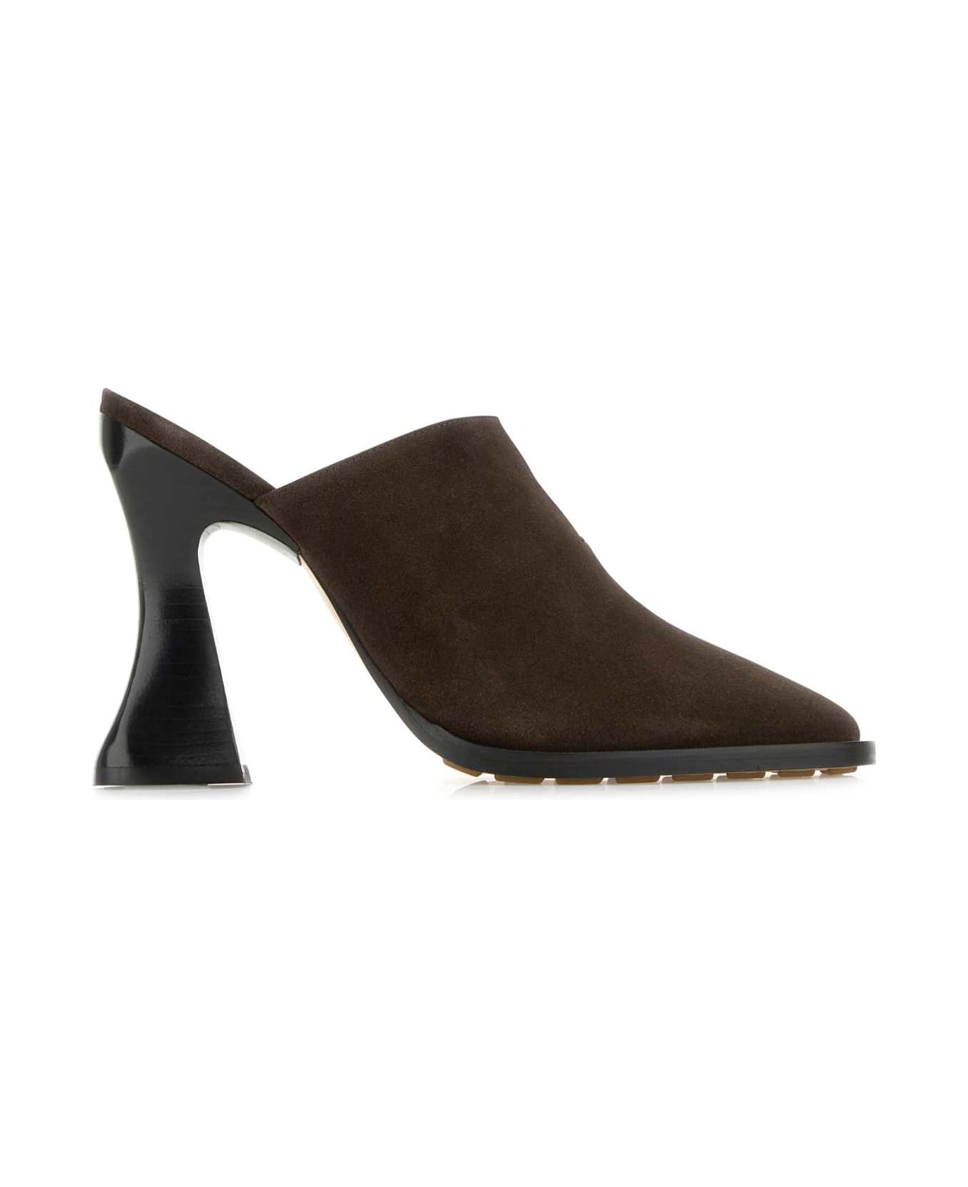 Bottega Veneta Brown Suede Cha-cha Mules - FONDANT