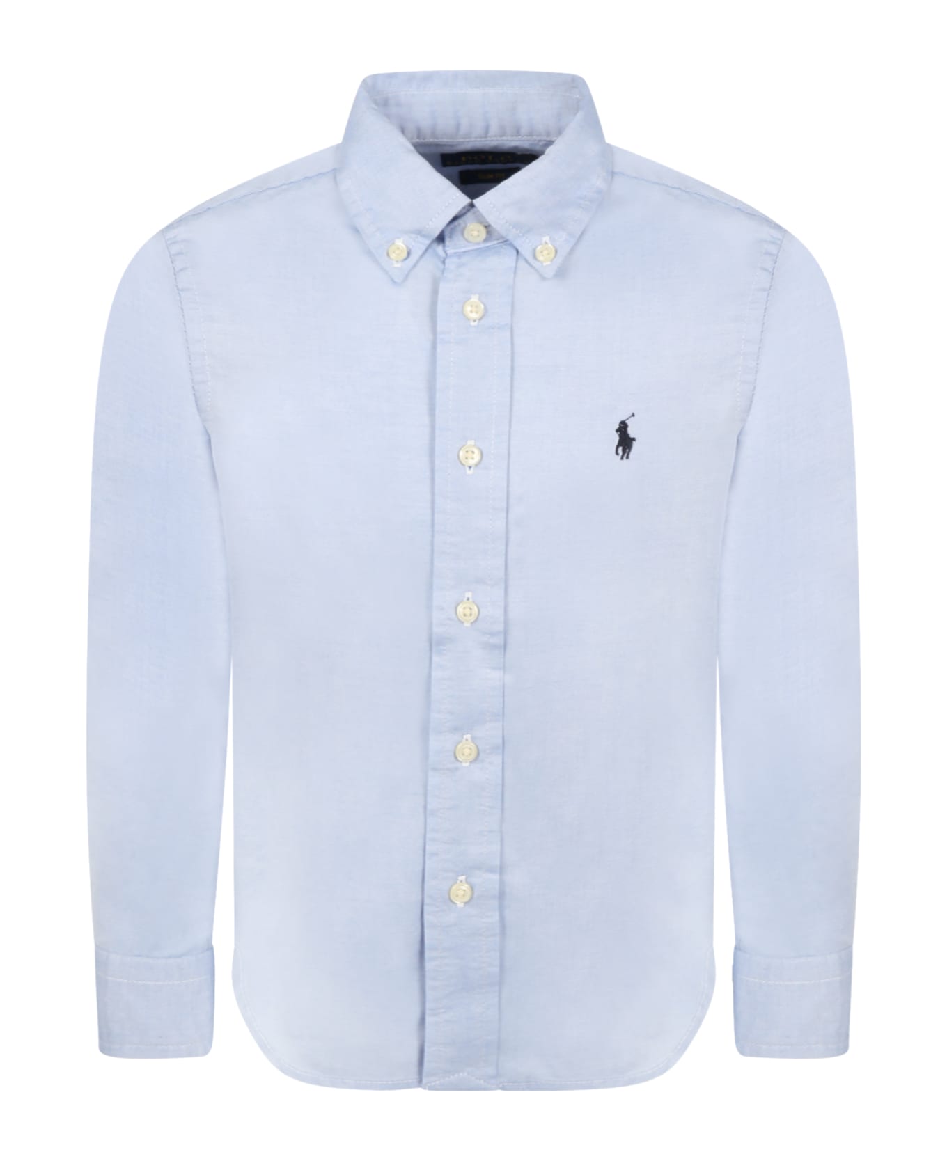 Ralph Lauren Light Blue Shirt For Boy With Pony Logo - Light Blue