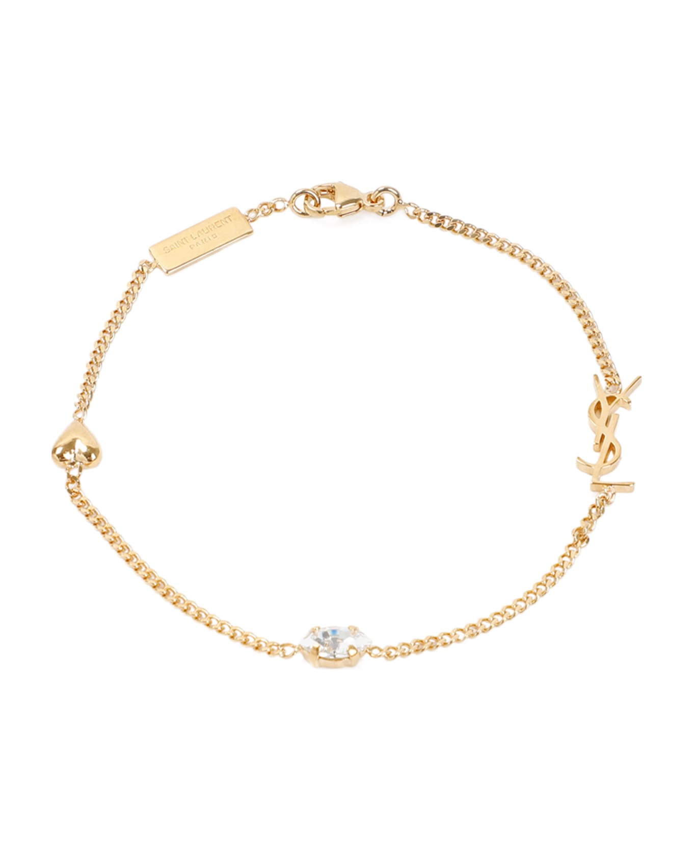 Saint Laurent Monogramme Bracelet - Or Laiton Creme