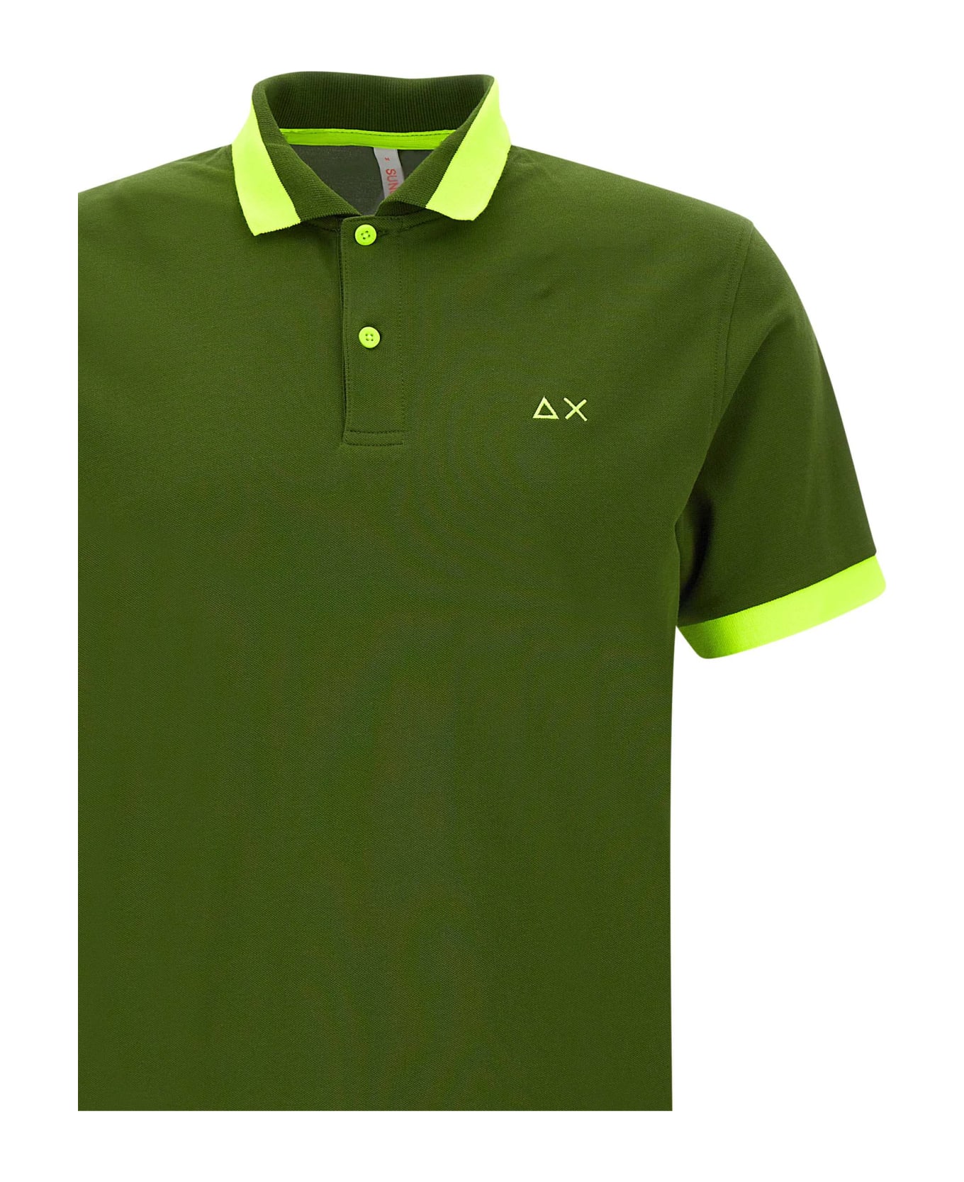 Sun 68 "big Stripe" Cotton Polo Shirt - GREEN ポロシャツ