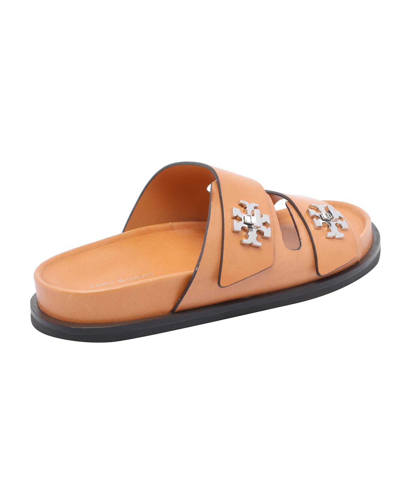 Tory Burch T Lock Sport Slides - Brown