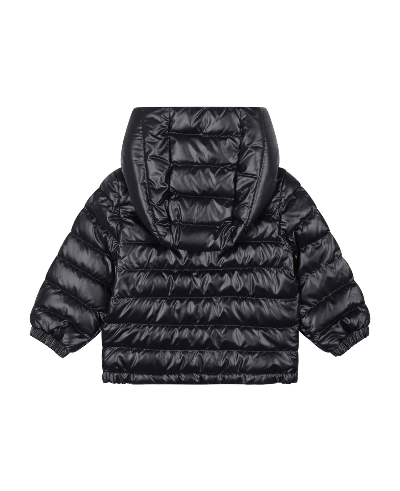 Moncler Sesen Blue Down Jacket With Hood For Baby Boy - Blue