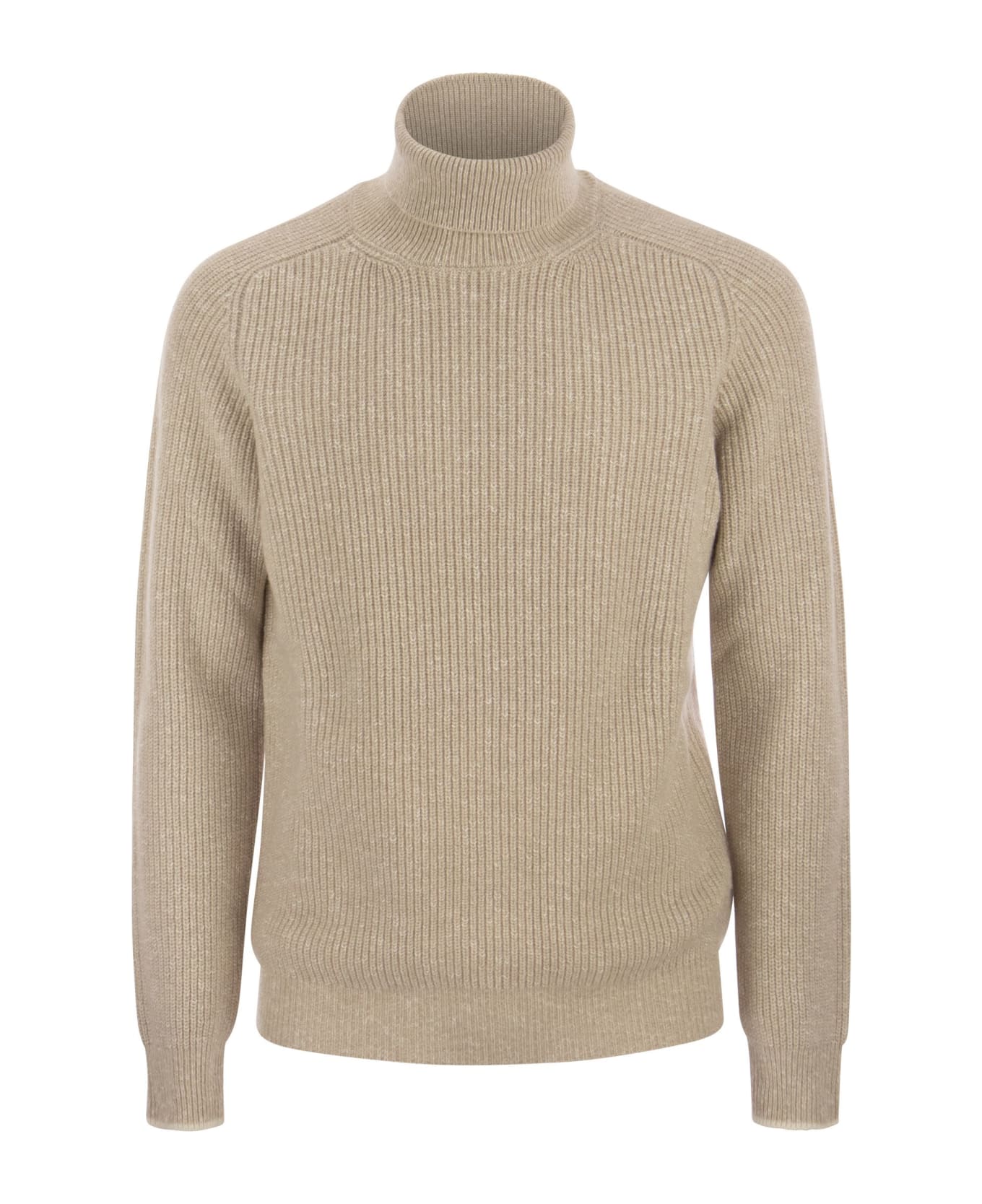 Peserico Wool And Cashmere Turtleneck Sweater - Beige