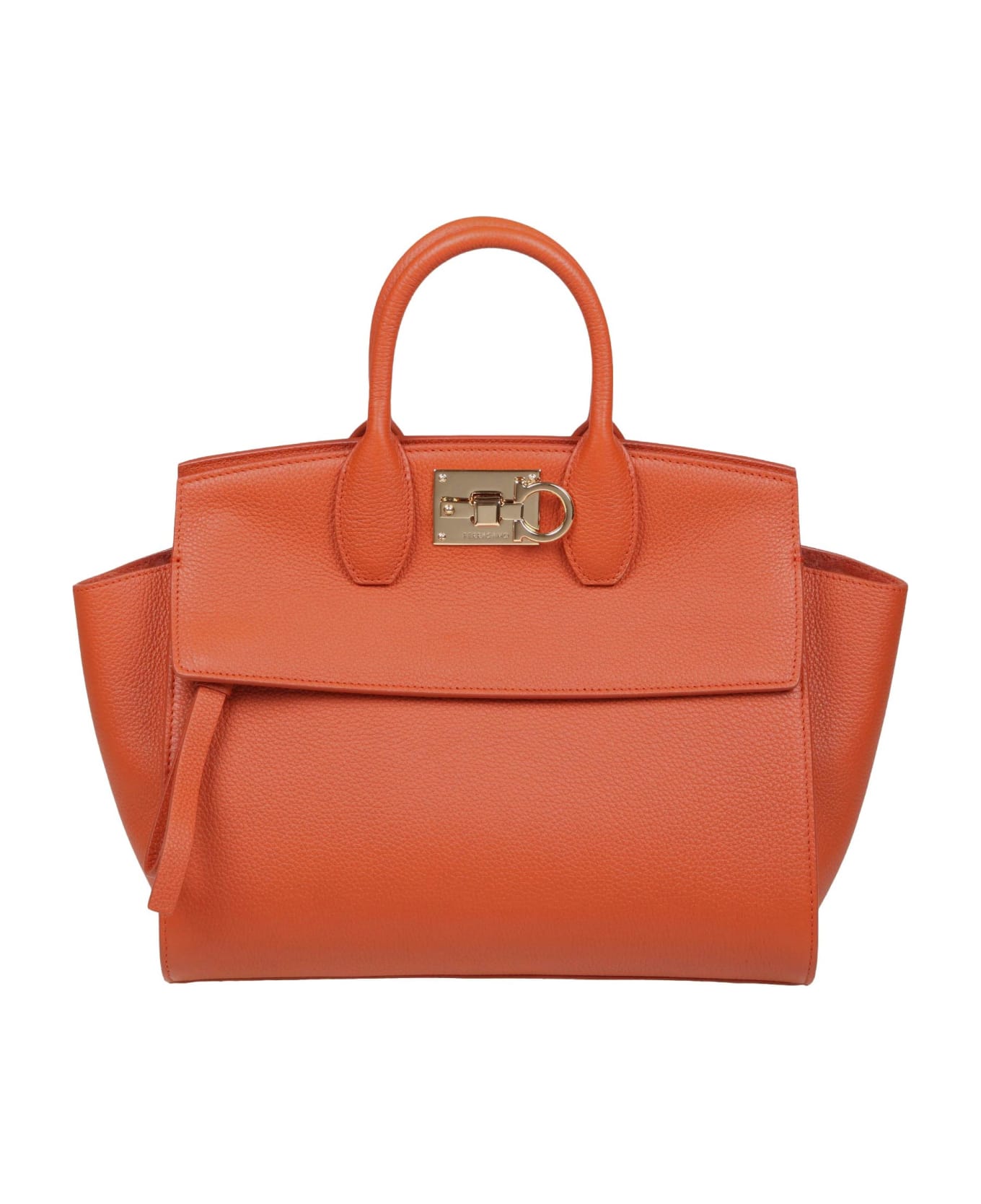 Ferragamo Studio Sof Handbag In Terracotta Color Leather - Terracotta