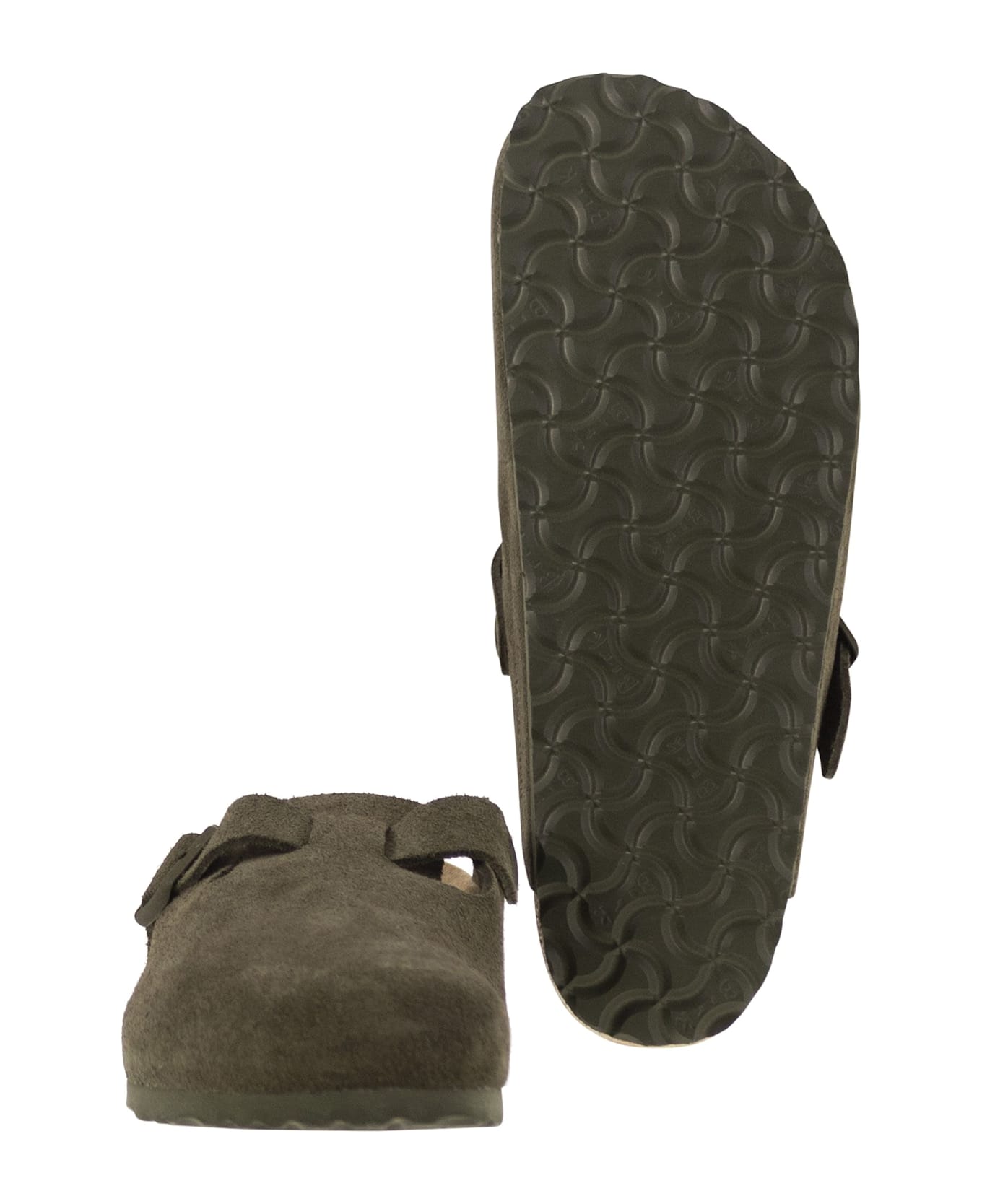 Birkenstock Boston - Suede Sabot - Green