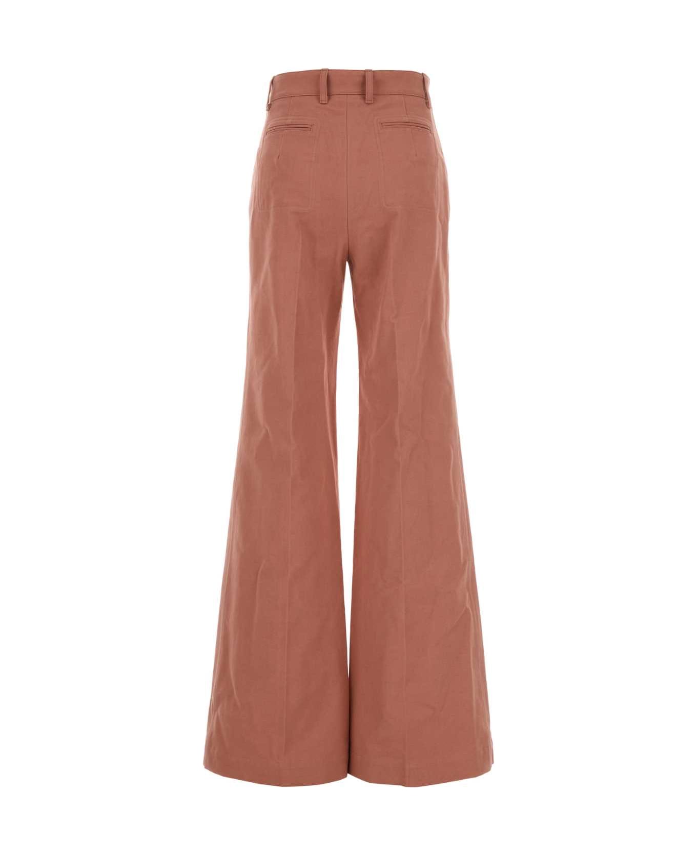 Chloé Dark Pink Cotton Flared Leg Pant - WILDPINK