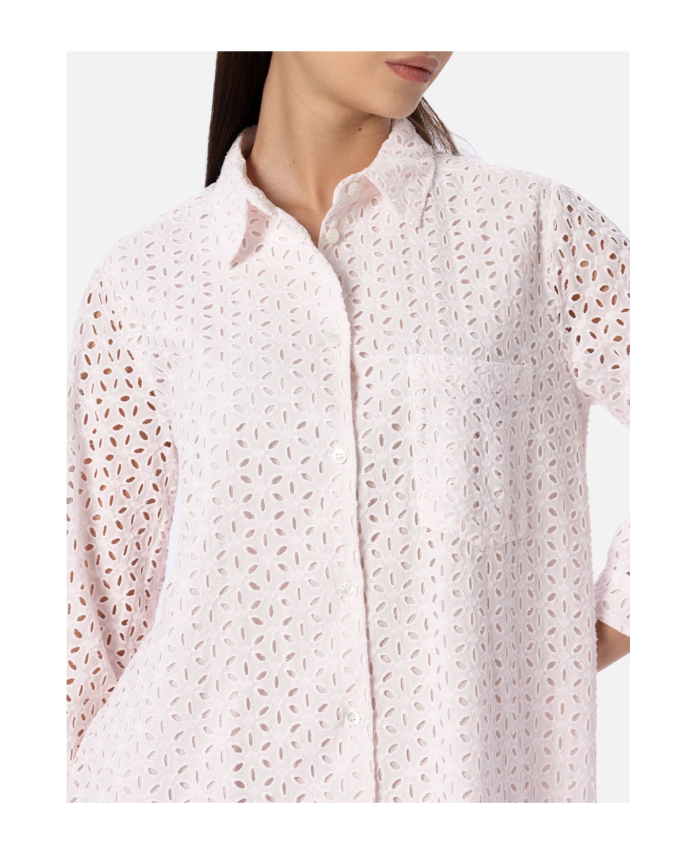 MC2 Saint Barth Woman Pink Sangallo Shirt Mini Dress - PINK