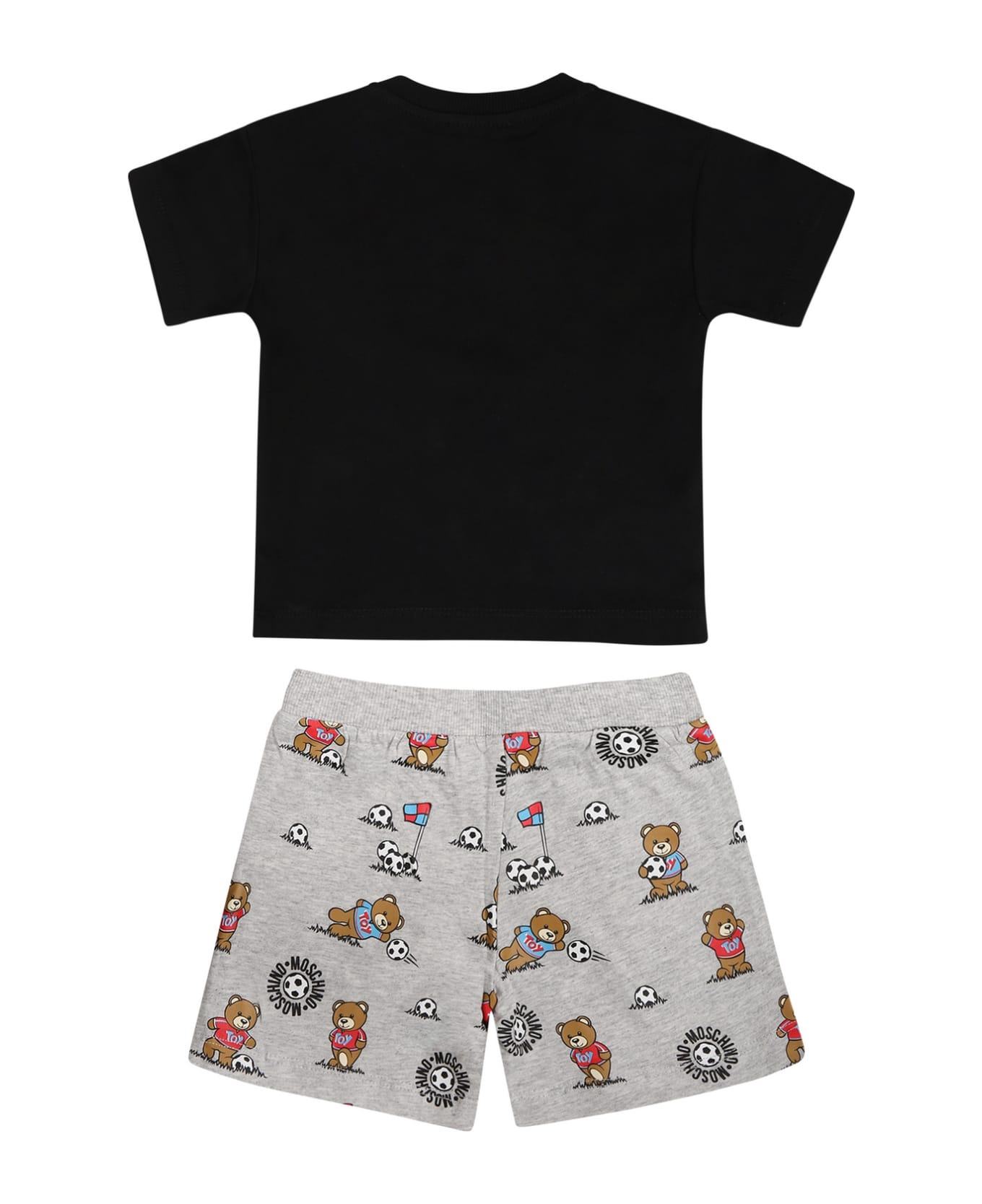 Moschino Black Suit For Baby Boy With Teddy Bear And Logo - Black