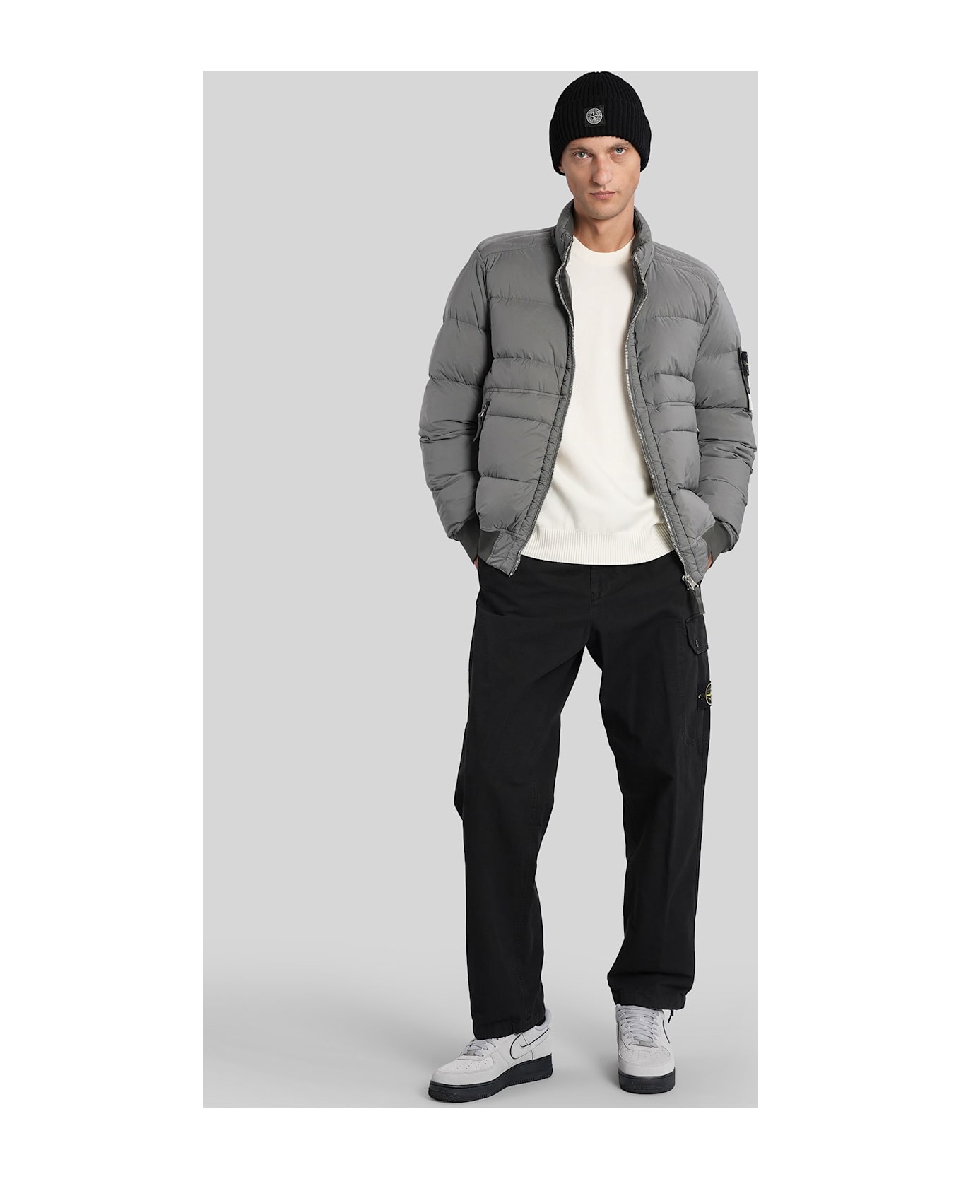 Stone Island Puffer In Grey Polyamide - grey
