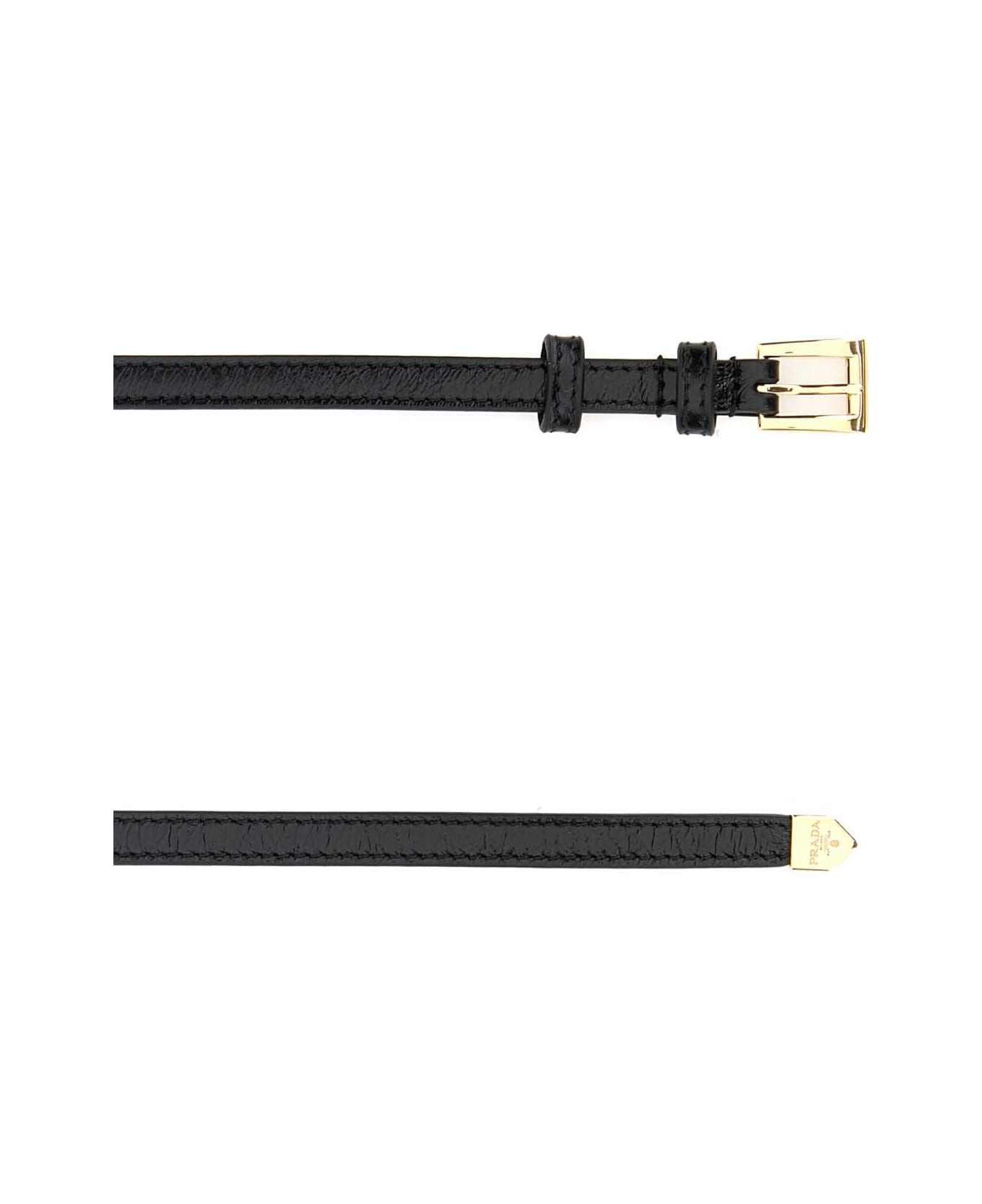 Prada Black Leather Belt - NERO ベルト