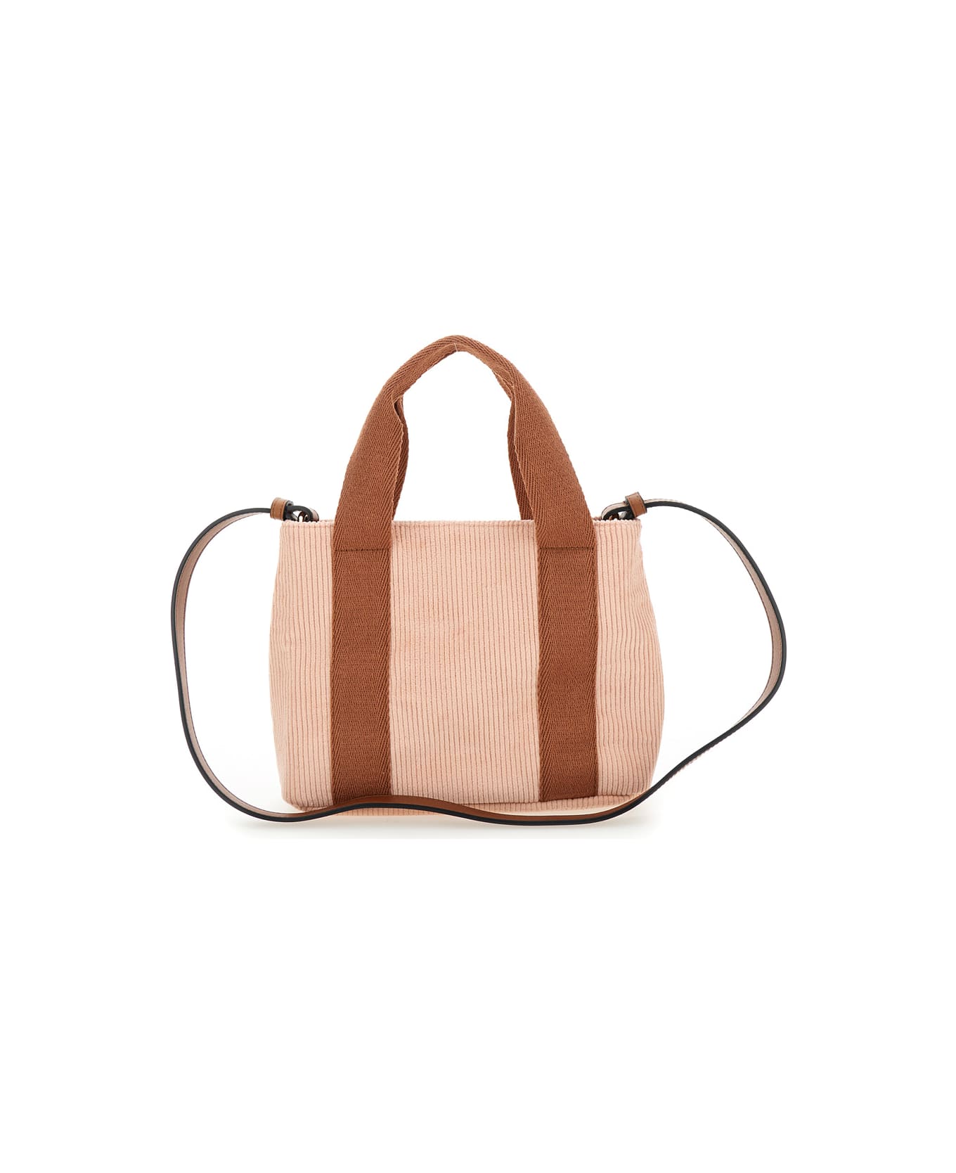 Chloé Pink Handbag With Logo Patch In Cotton Girl - Rosa