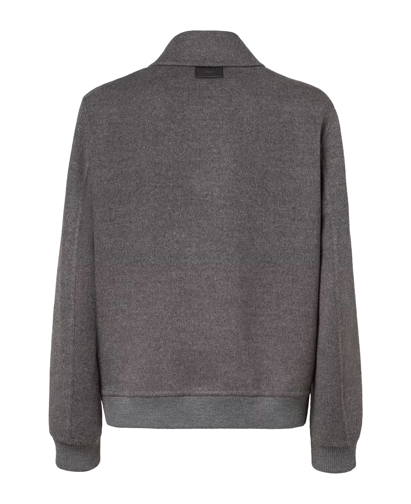 Fendi Double Wool Jacket With Ff Detail - Greymelange