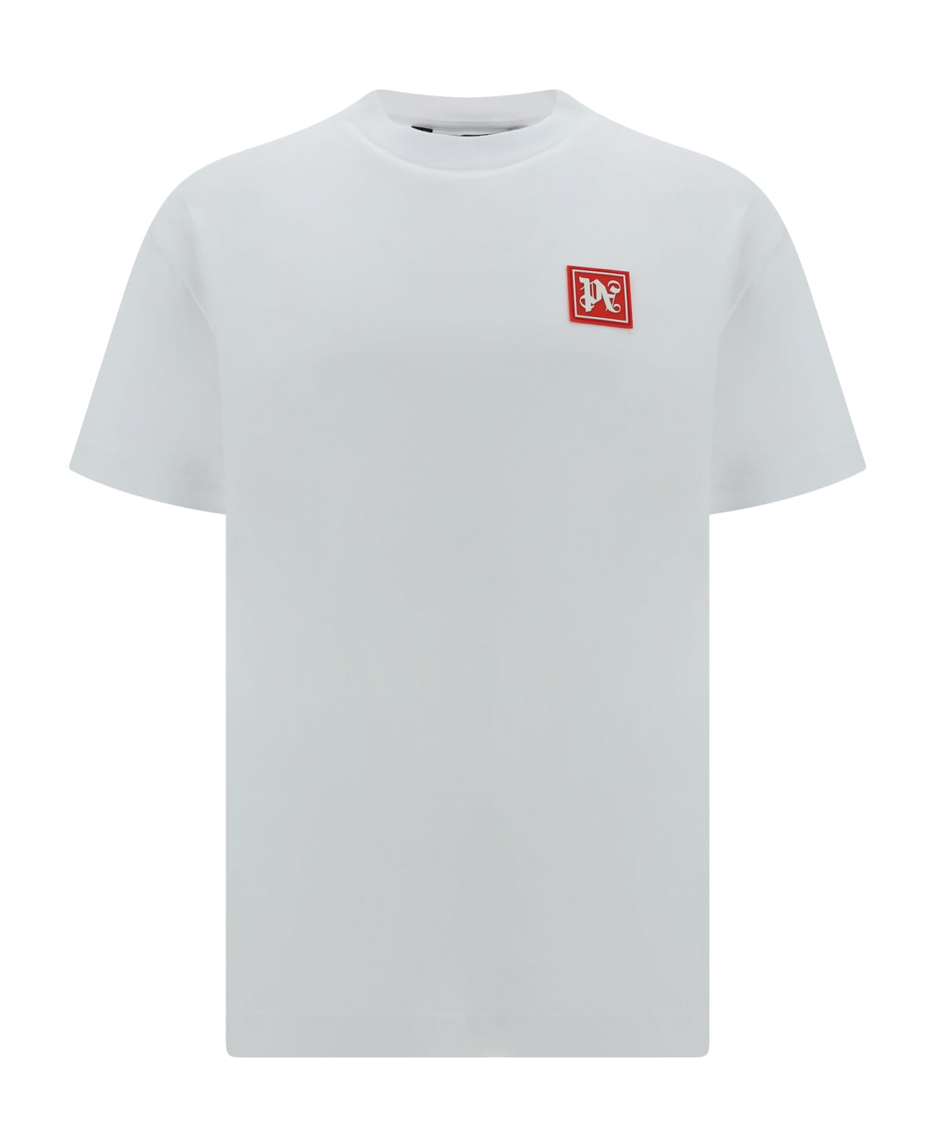 Palm Angels Cotton T-shirt With Logo - White Black