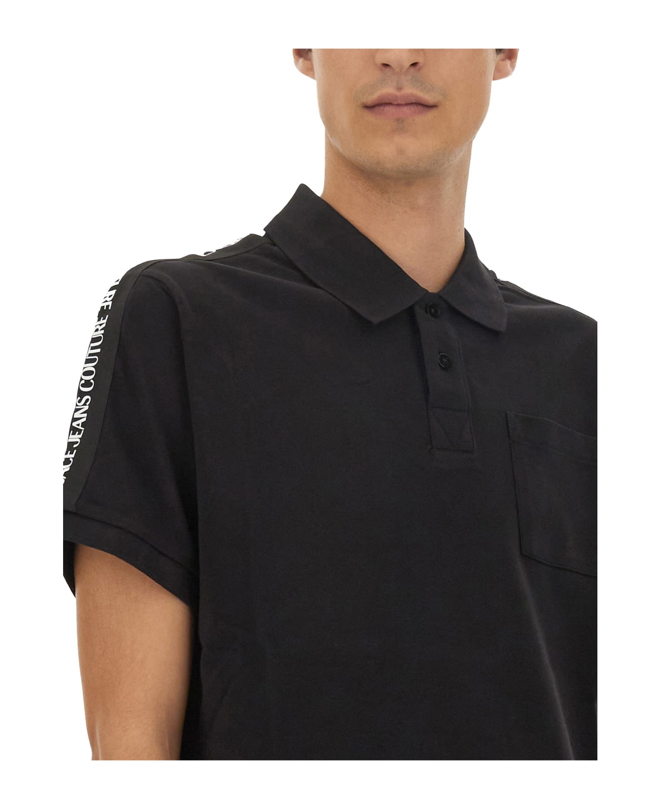 Versace Jeans Couture Regular Fit Polo Shirt - Black ポロシャツ