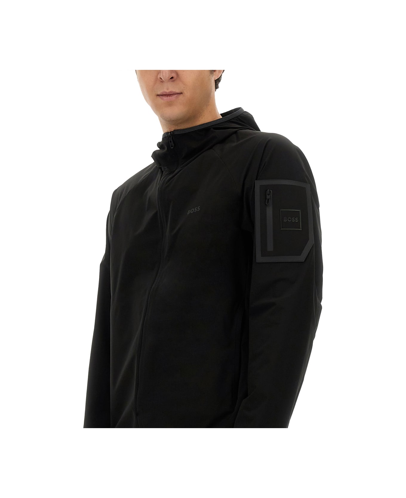 Hugo Boss Jacket With Logo - BLACK