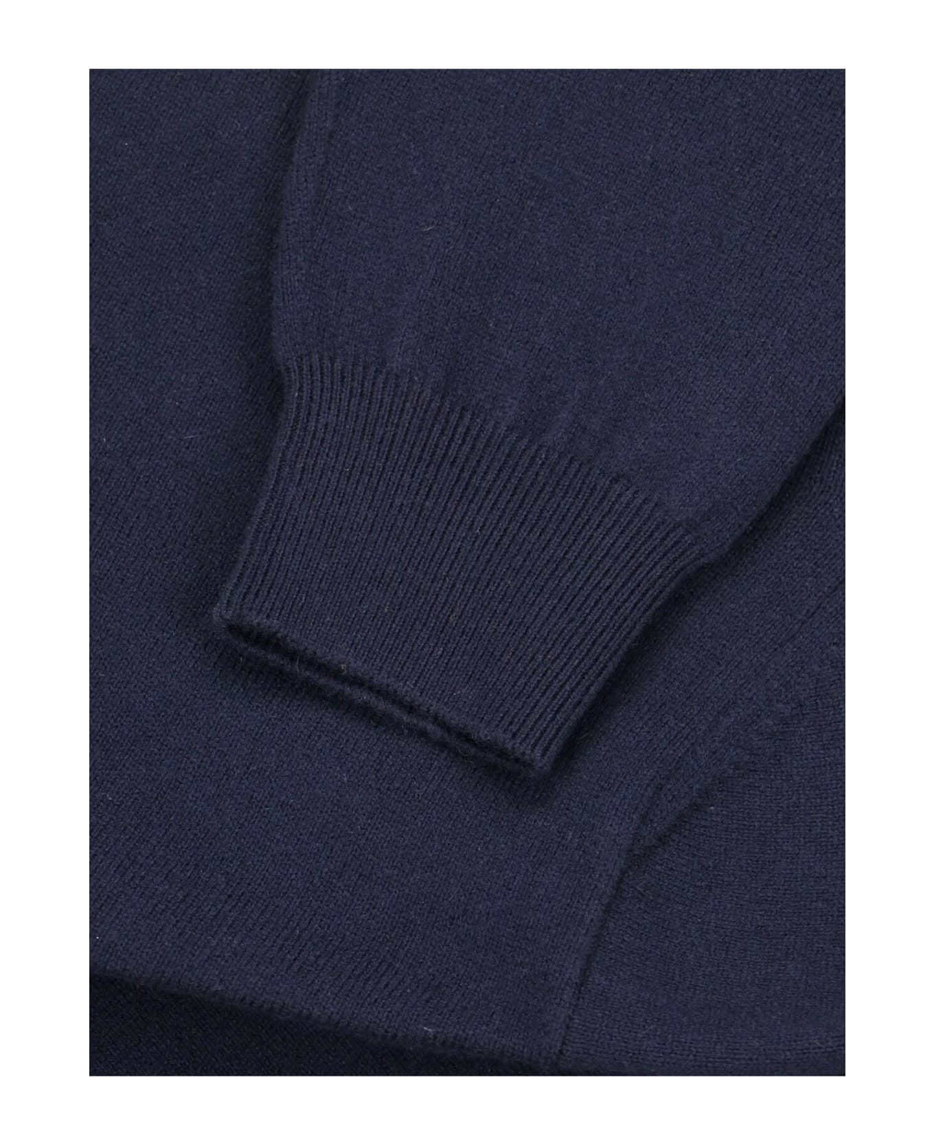 Loro Piana Cashmere Crew Neck Sweater - Blue navy