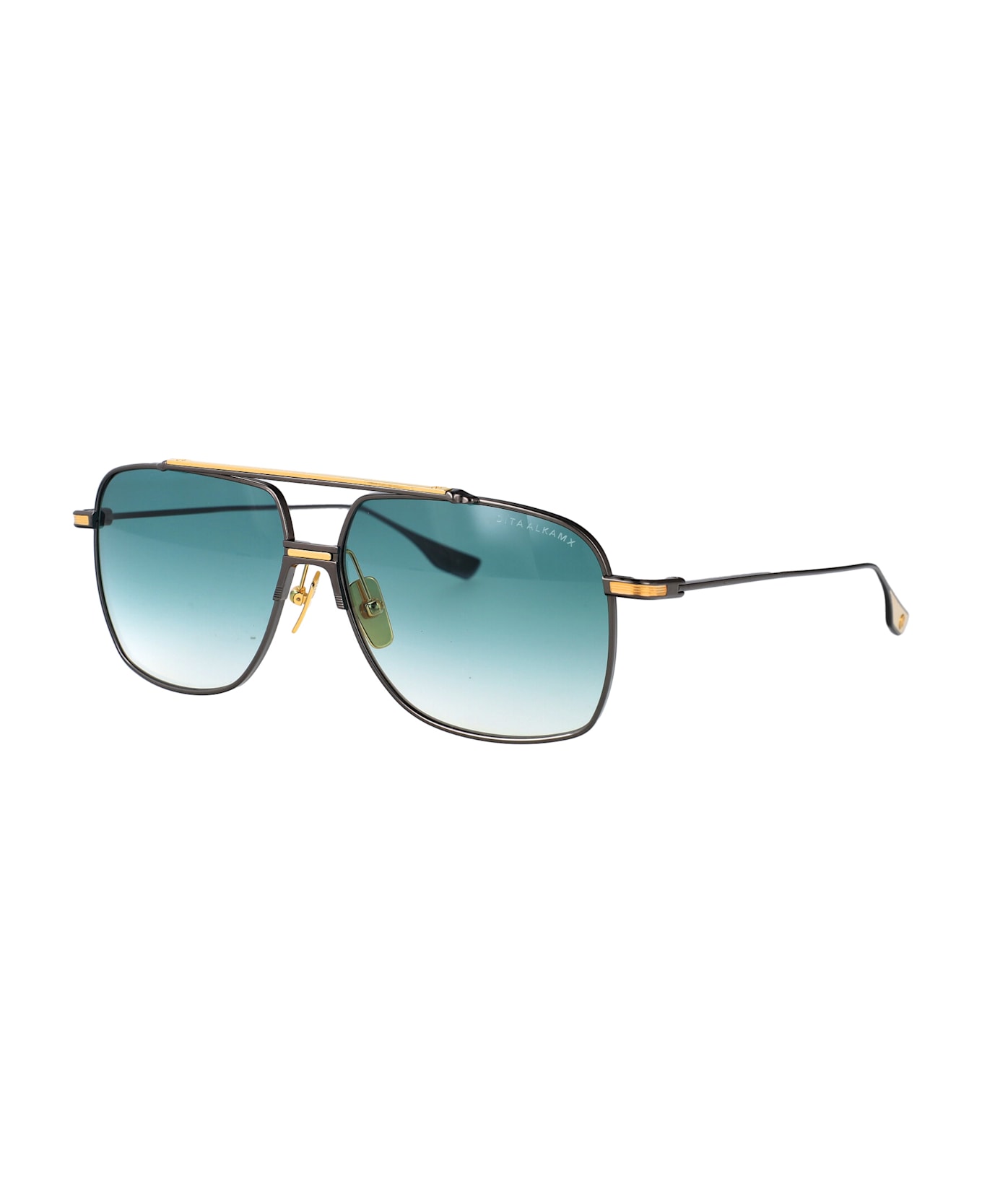 Dita Alkamx Sunglasses - Black Rhodium - Yellow Gold w Dark Tourquoise to Clear Gradient