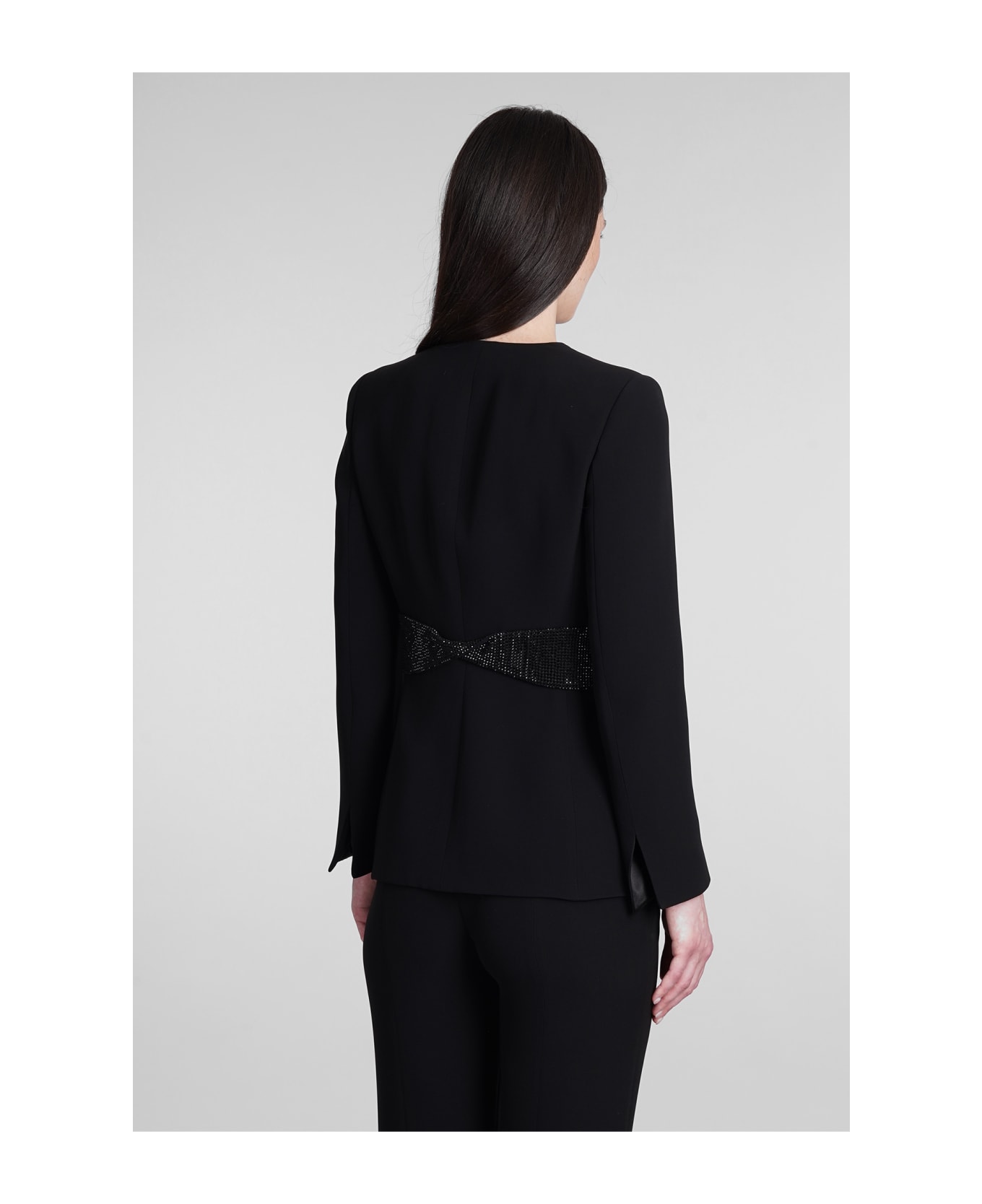 Giorgio Armani Black Silk Blazer - PRINTED ブレザー