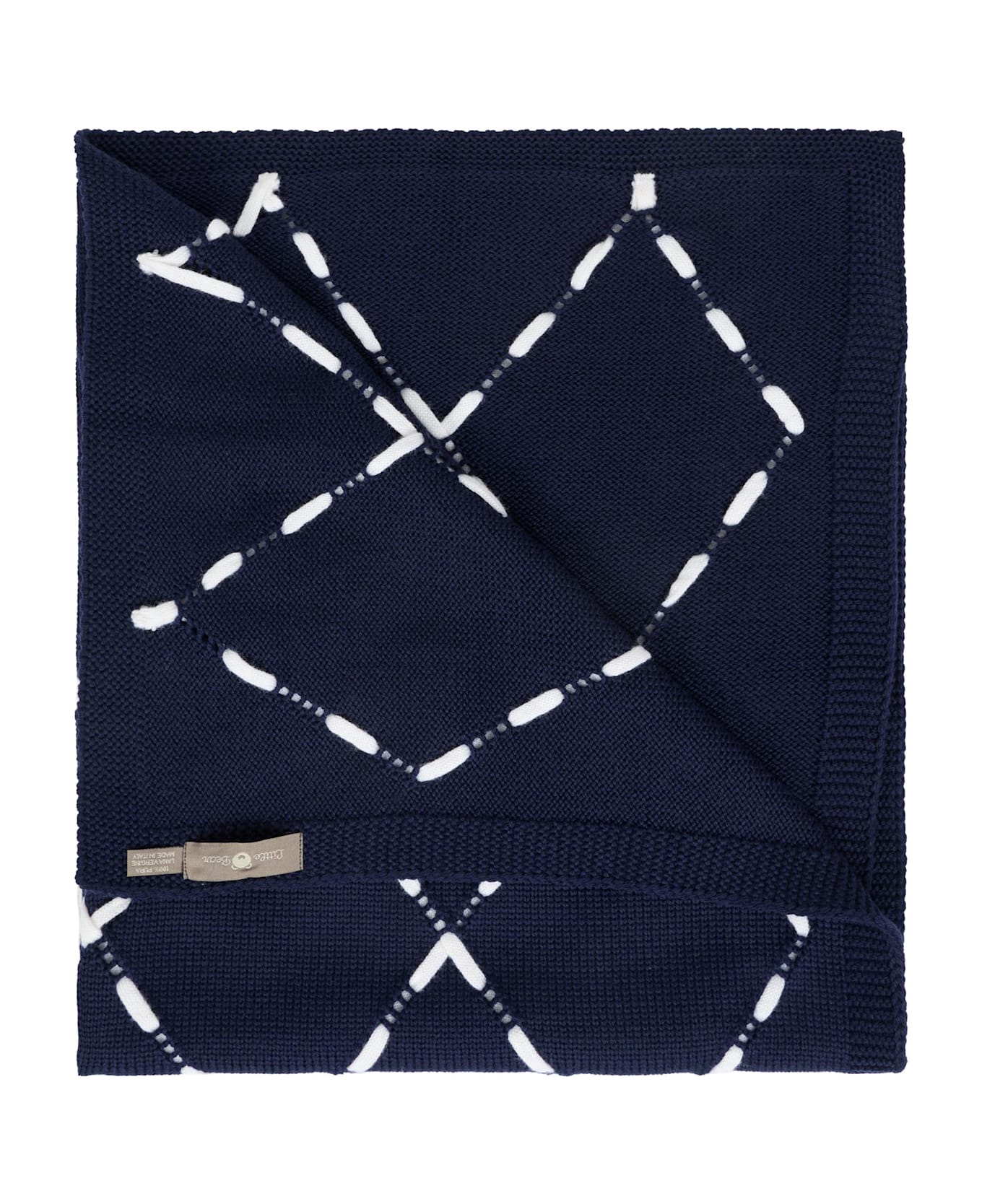 Little Bear Blue Blanket For Baby Boy With Diamonds - Blue