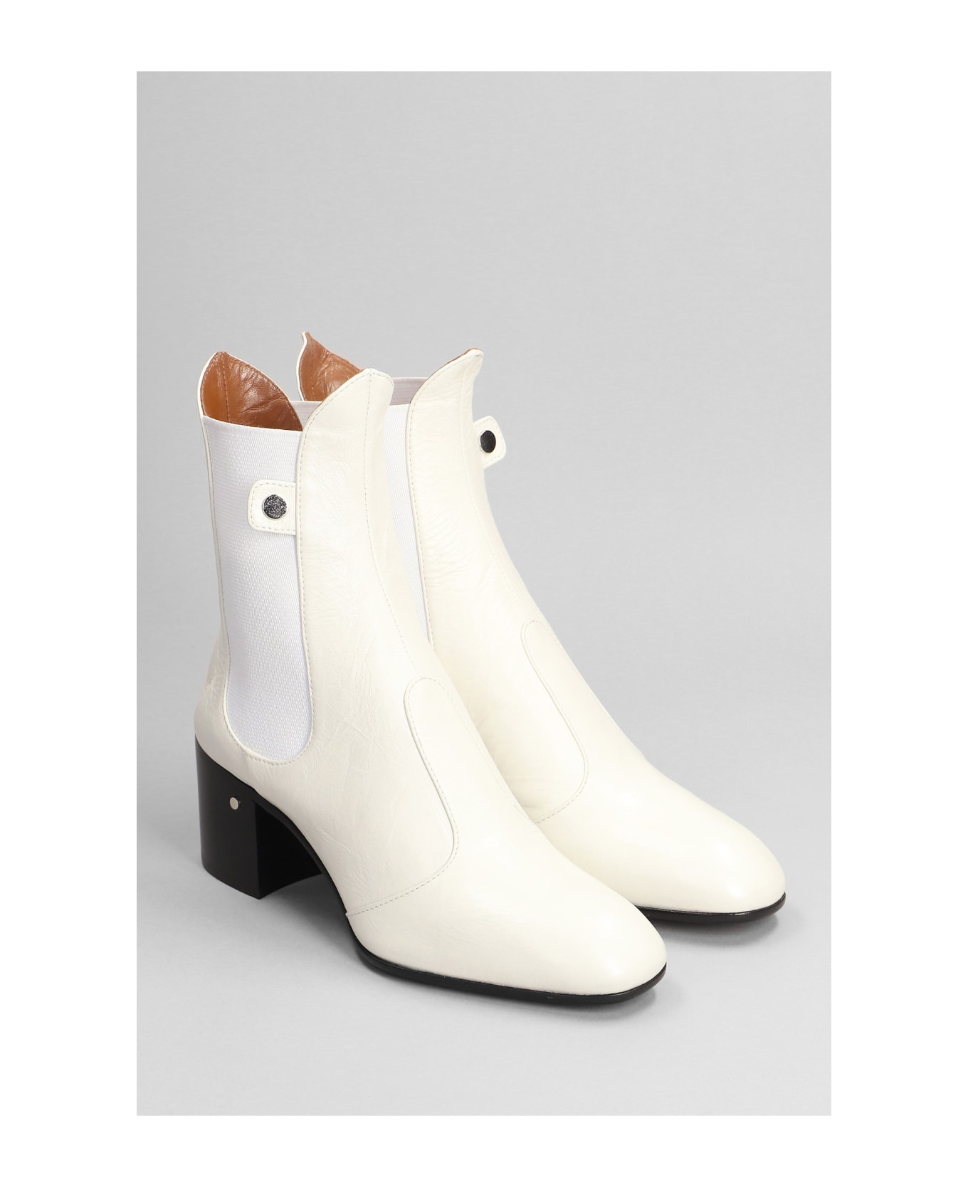 Laurence Dacade Low Heels Ankle Boots In White Leather - white