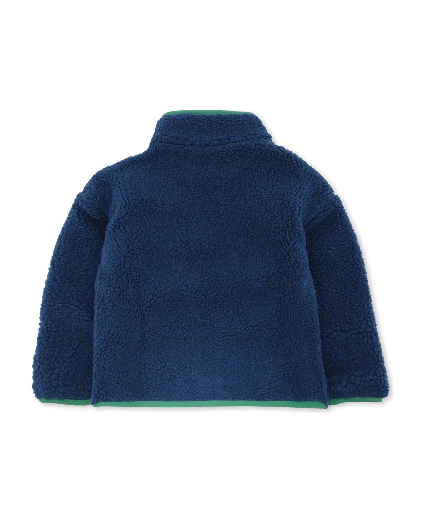 Stella McCartney Kids Blue Faux Fur Coat For Baby Boy With Embroidery - Blue