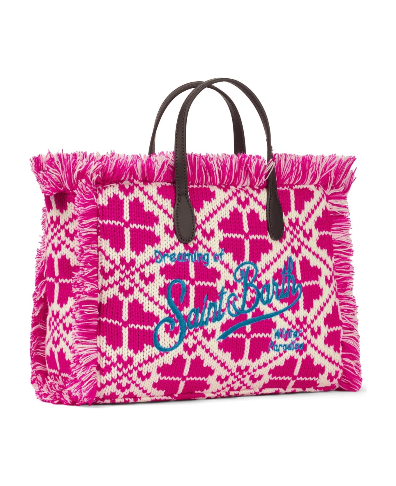 MC2 Saint Barth Colette Wooly Handbag With Fair Isle Pattern - PINK