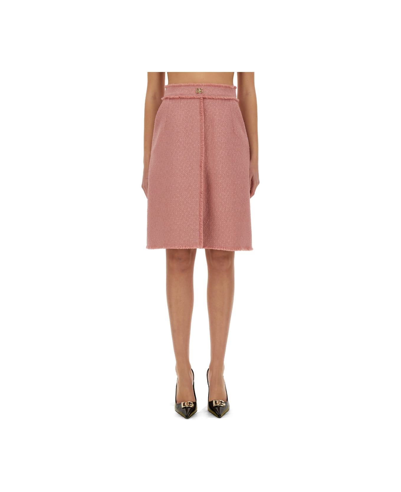 Dolce 
Gabbana "rachel" Tweed Midi Skirt - PINK