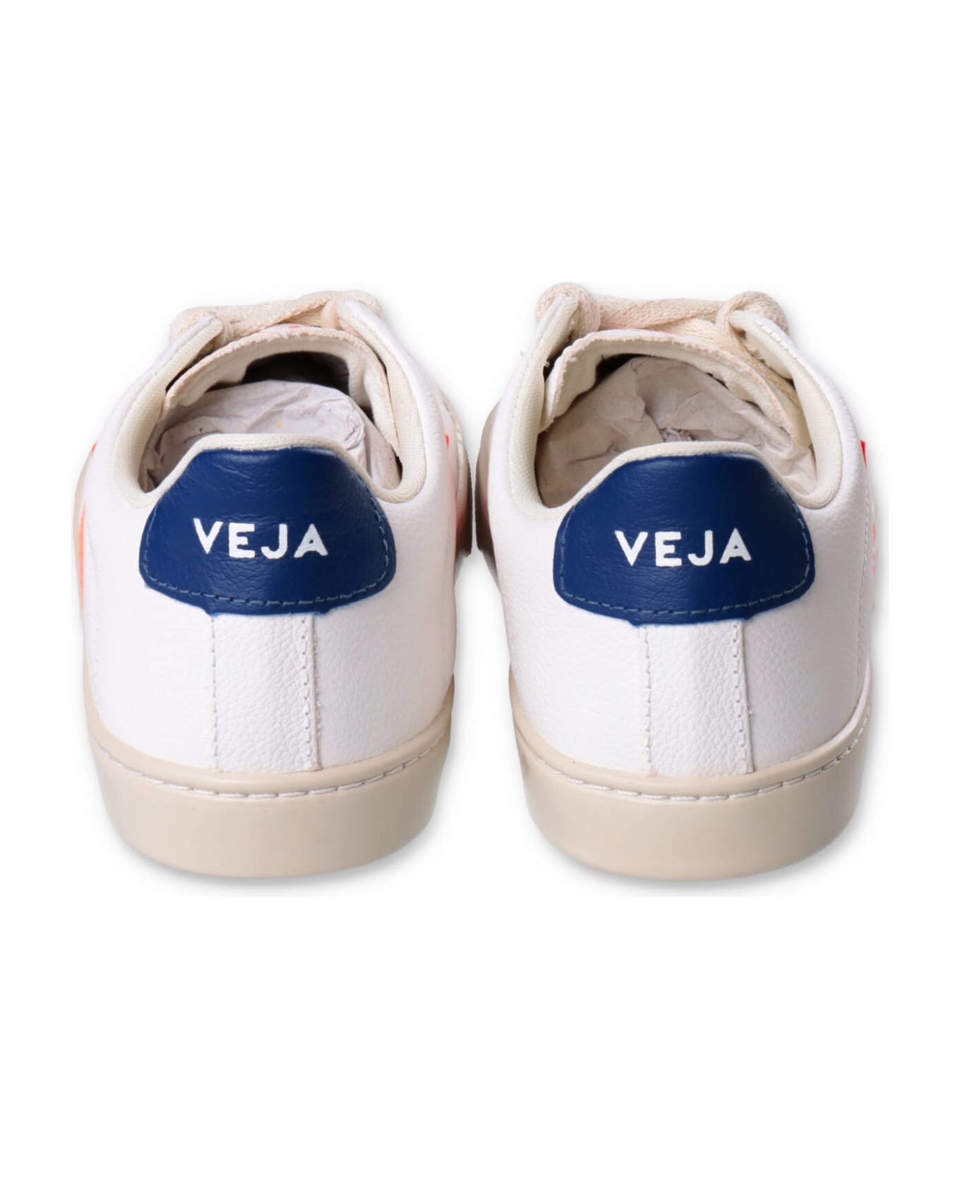 Veja Sneakers Bianche In Similpelle Con Lacci Bambino - Bianco シューズ