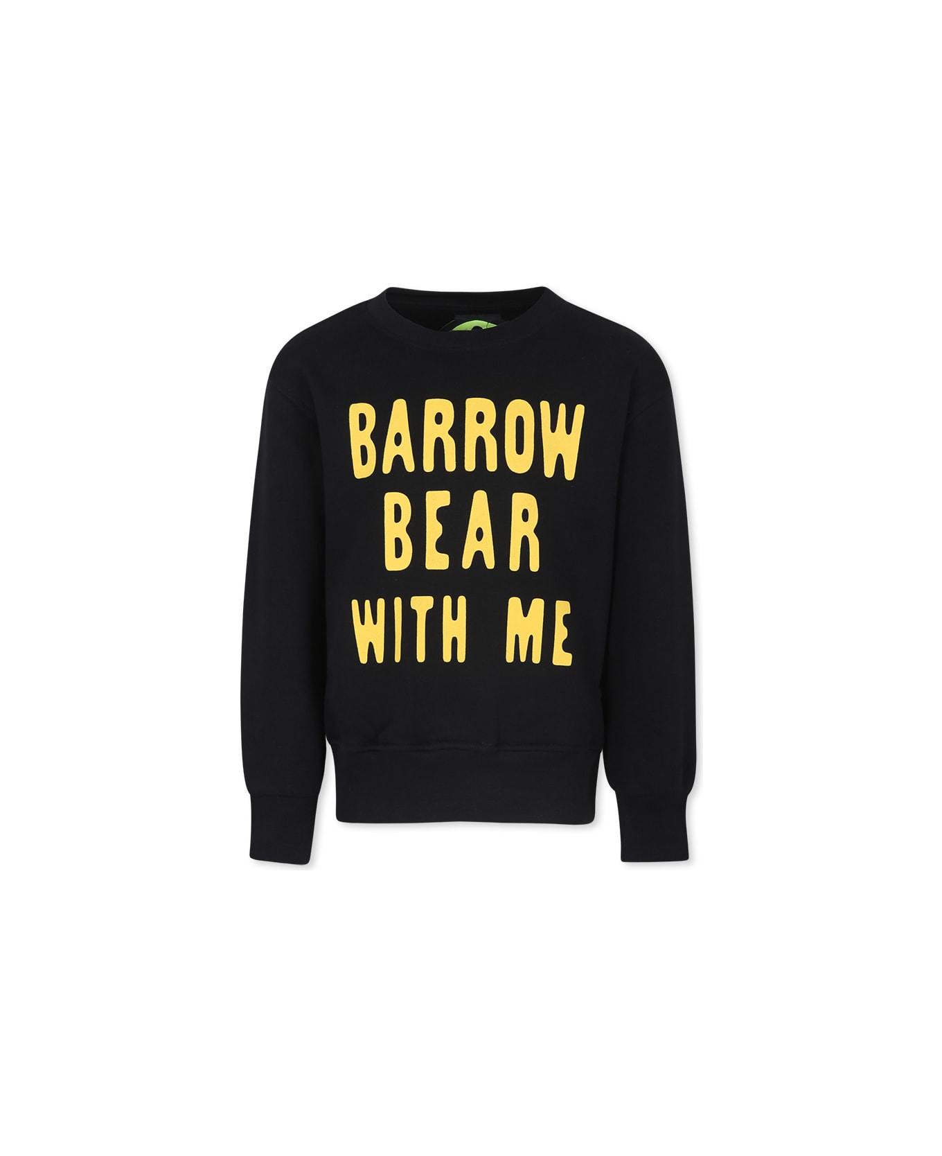 Barrow Black Sweatshirt For Kids With Logo And Bear - Nero/Black